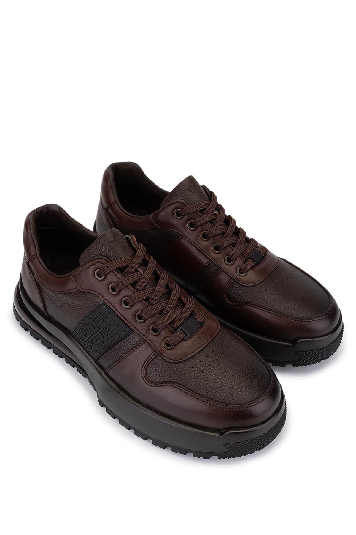 Tamer Tanca Erkek Hakiki Deri Kahverengi Sneakers & Spor Ayakkabı