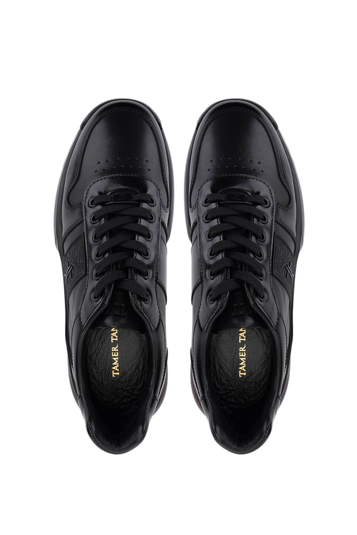 Tamer Tanca Erkek Hakiki Deri Siyah Sneakers & Spor Ayakkabı