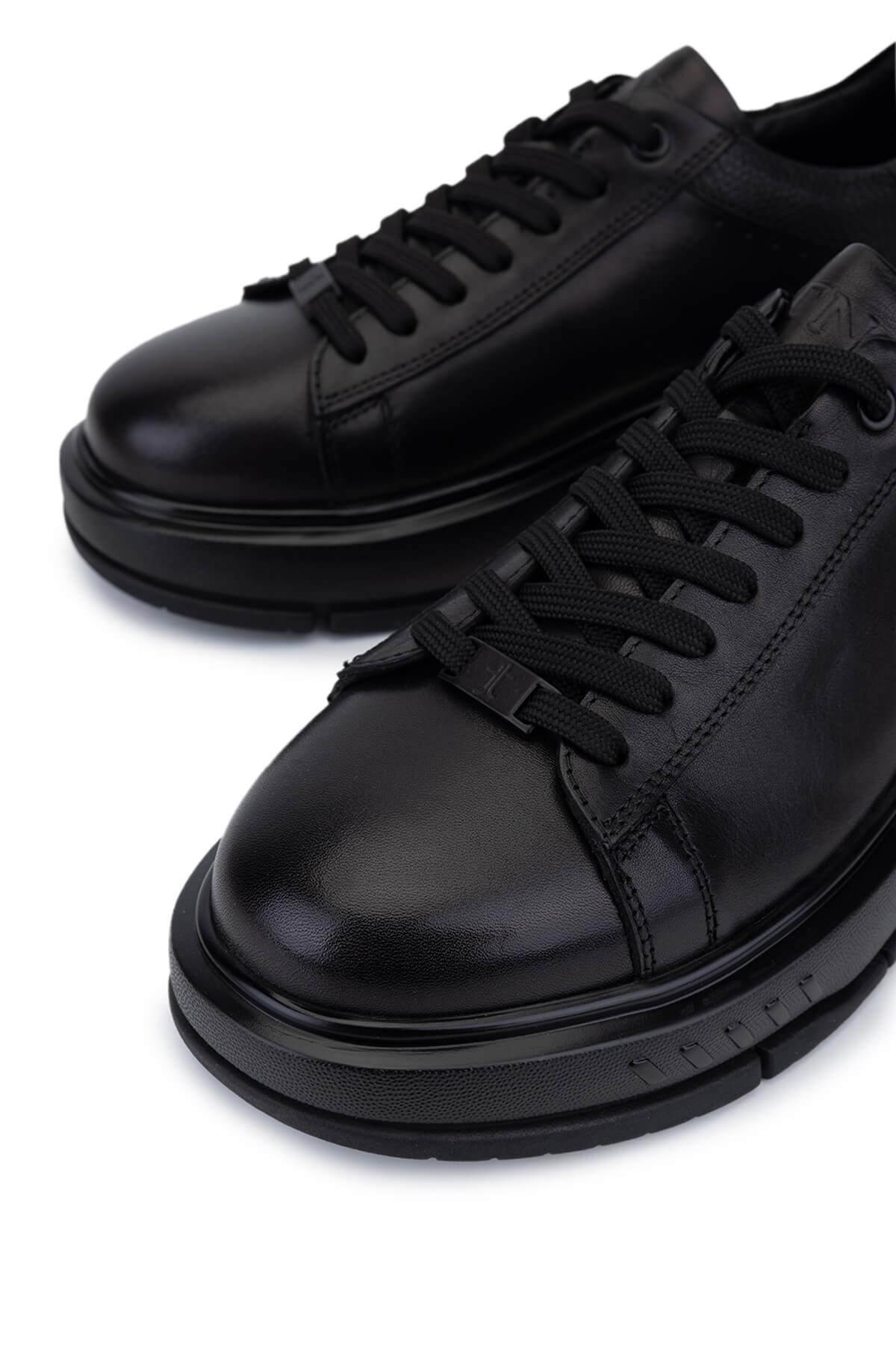 Tamer Tanca Erkek Hakiki Deri Siyah Sneakers & Spor Ayakkabı