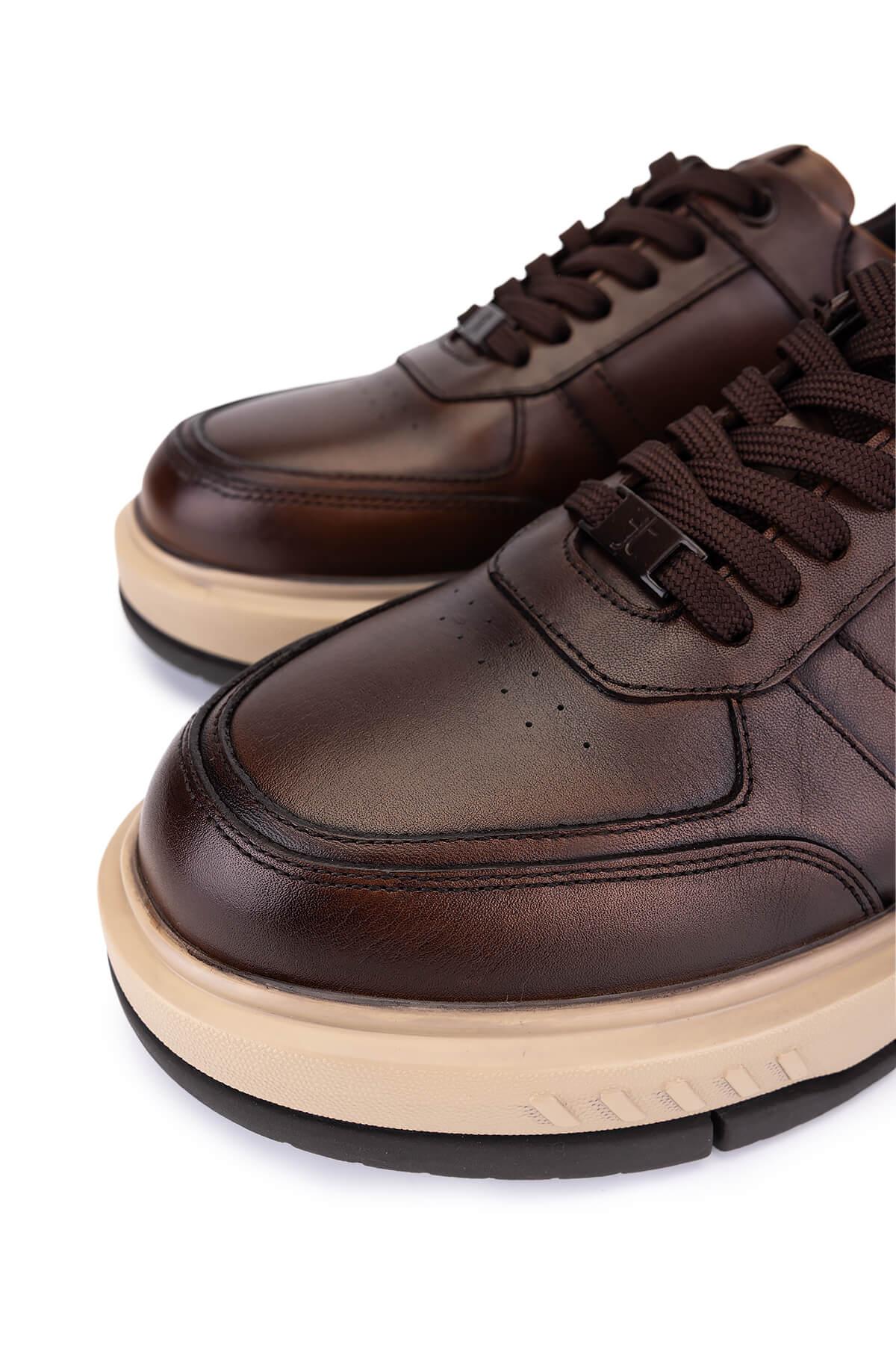 Tamer Tanca Erkek Hakiki Deri Taba Sneakers & Spor Ayakkabı