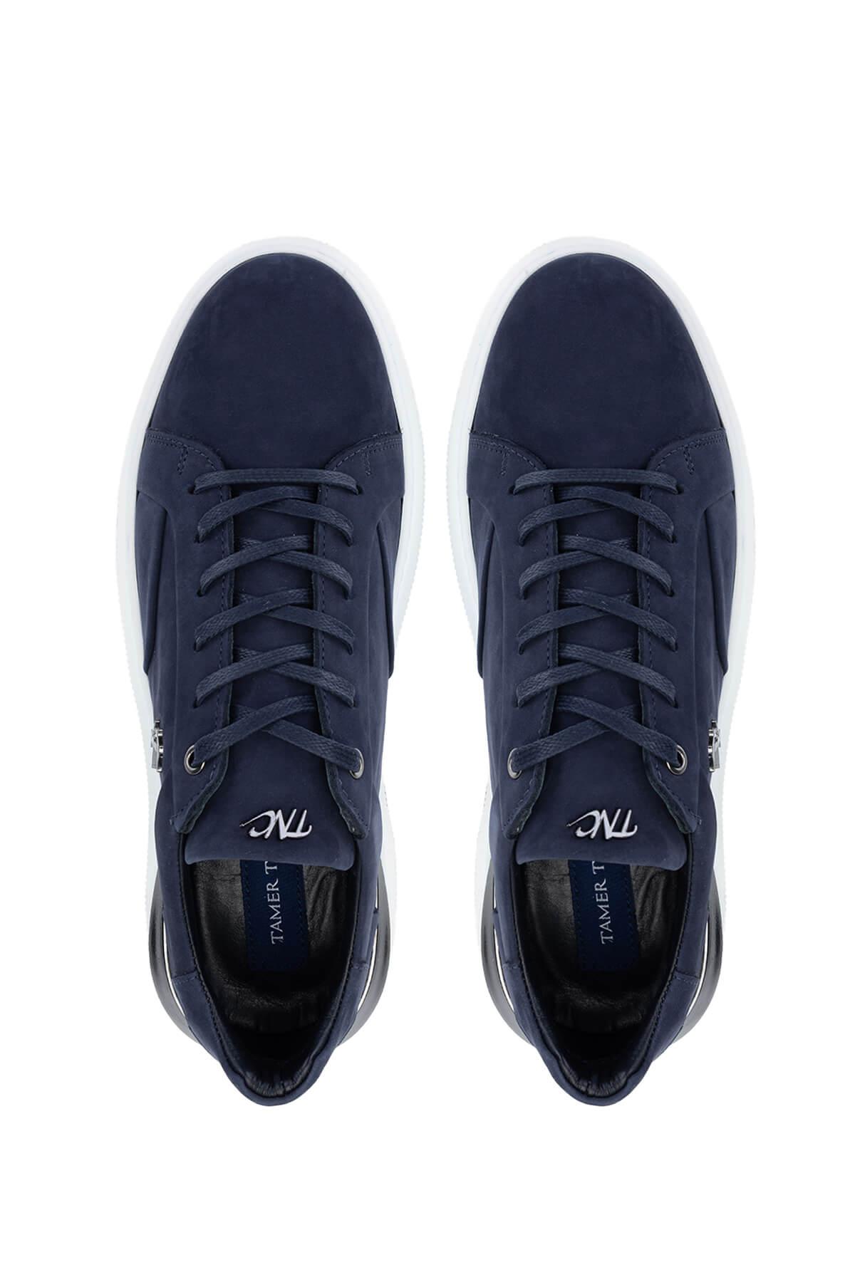 Tamer Tanca Erkek Hakiki Deri Lacivert Nubuk Sneakers & Spor Ayakkabı