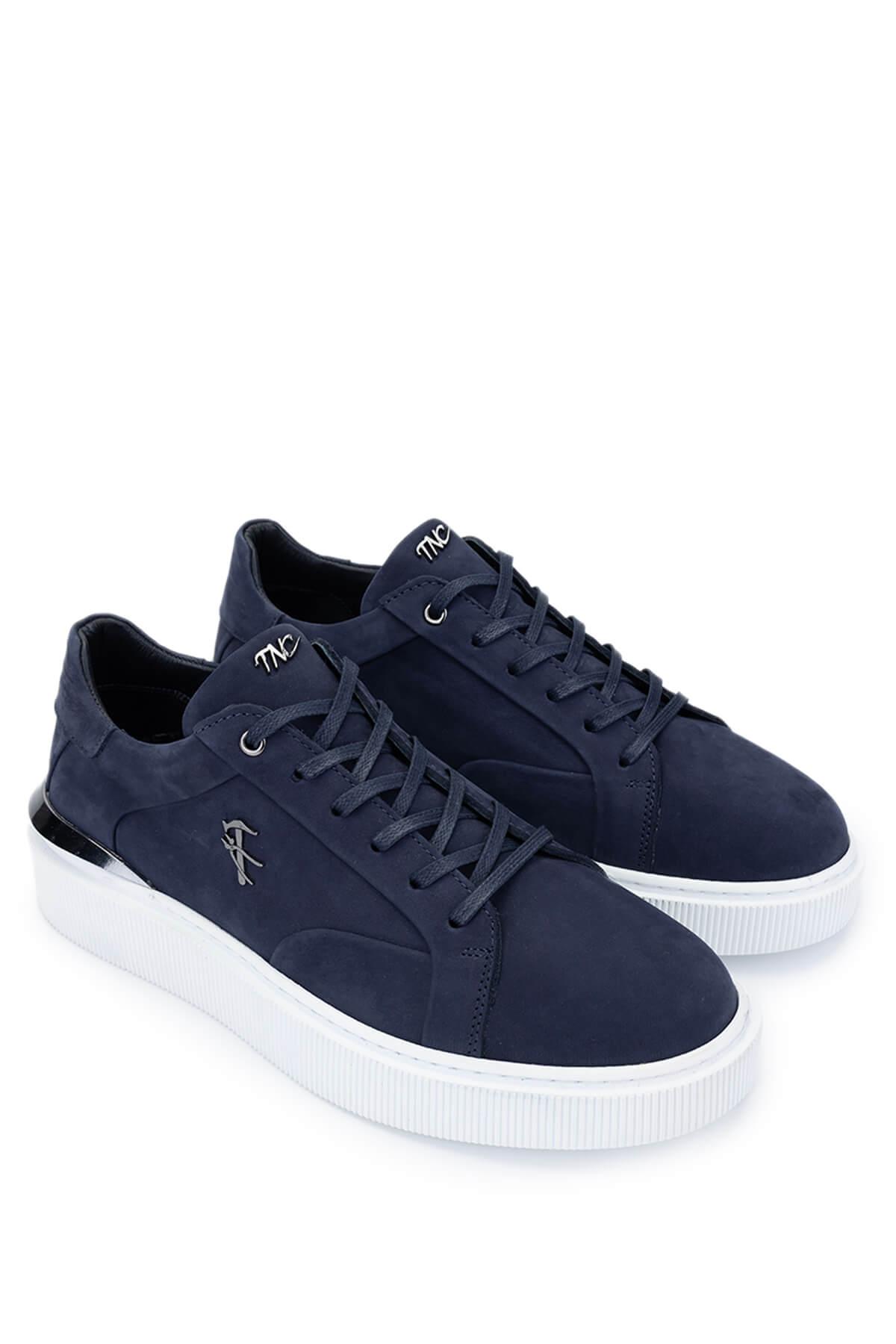 Tamer Tanca Erkek Hakiki Deri Lacivert Nubuk Sneakers & Spor Ayakkabı