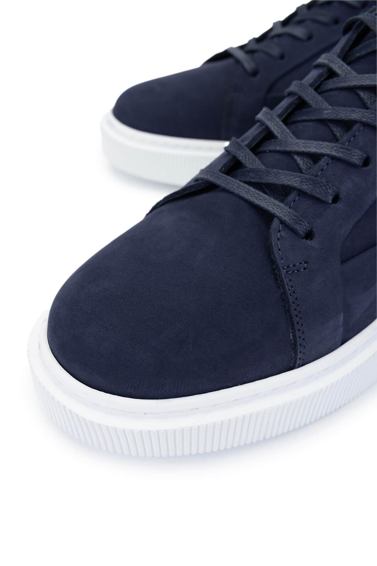 Tamer Tanca Erkek Hakiki Deri Lacivert Nubuk Sneakers & Spor Ayakkabı