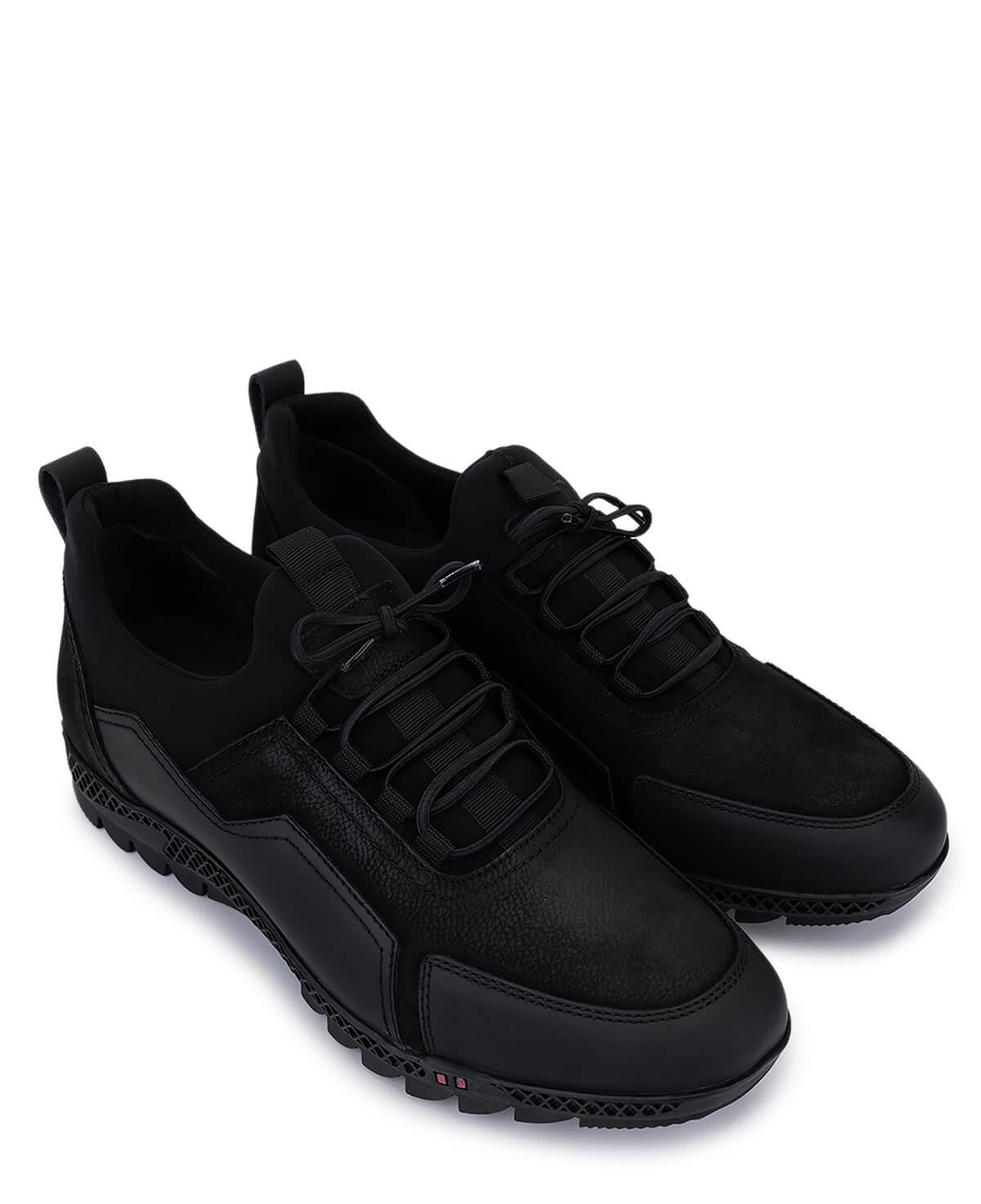 Tamer Tanca Erkek Hakiki Deri Siyah Nubuk Sneakers & Spor Ayakkabı