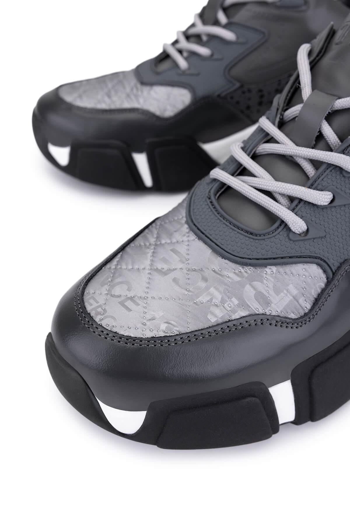 Tamer Tanca Erkek Hakiki Deri Gri Sneakers & Spor Ayakkabı