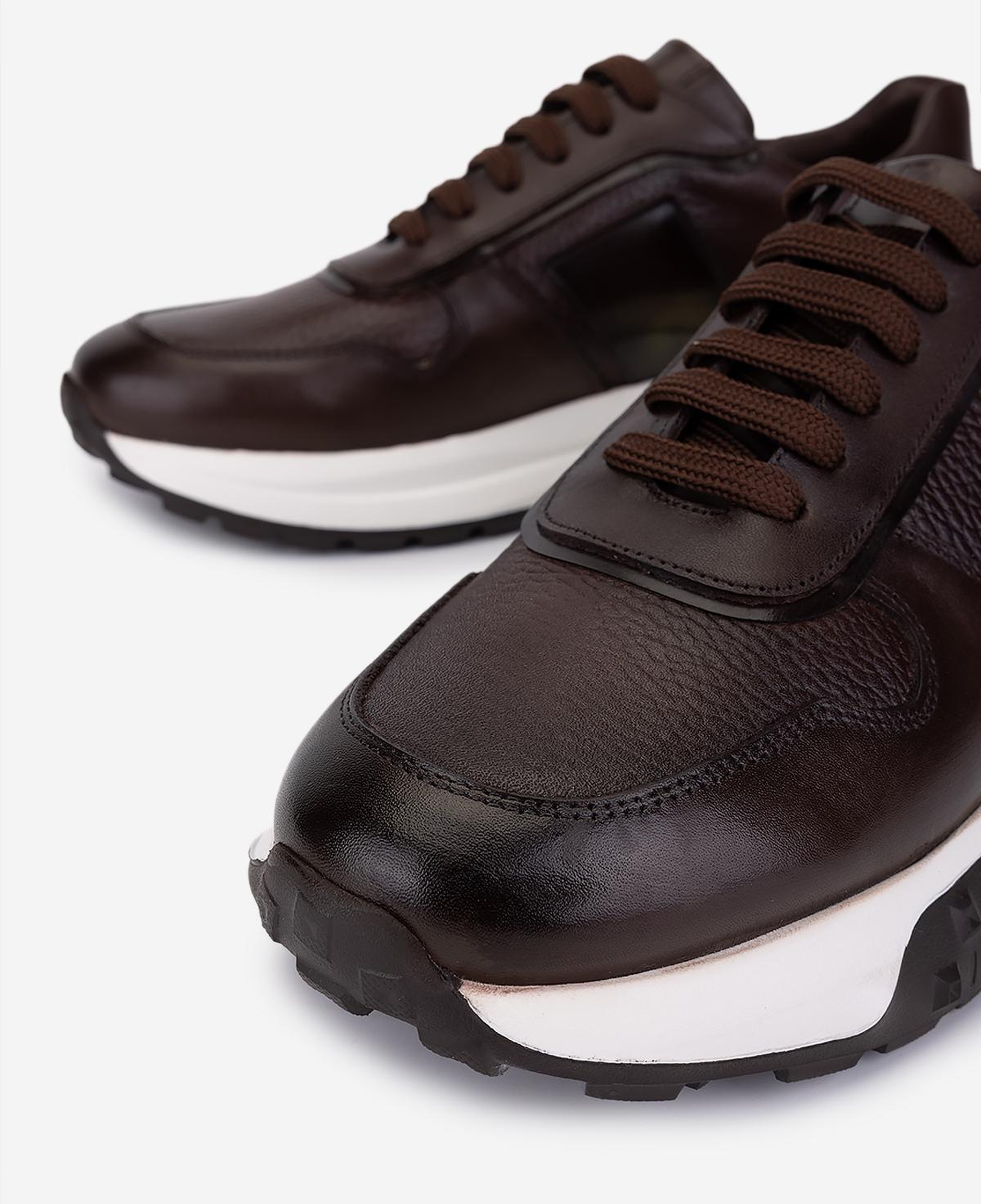 Valmenti Erkek Hakiki Deri Kahverengi Sneakers & Spor Ayakkabı