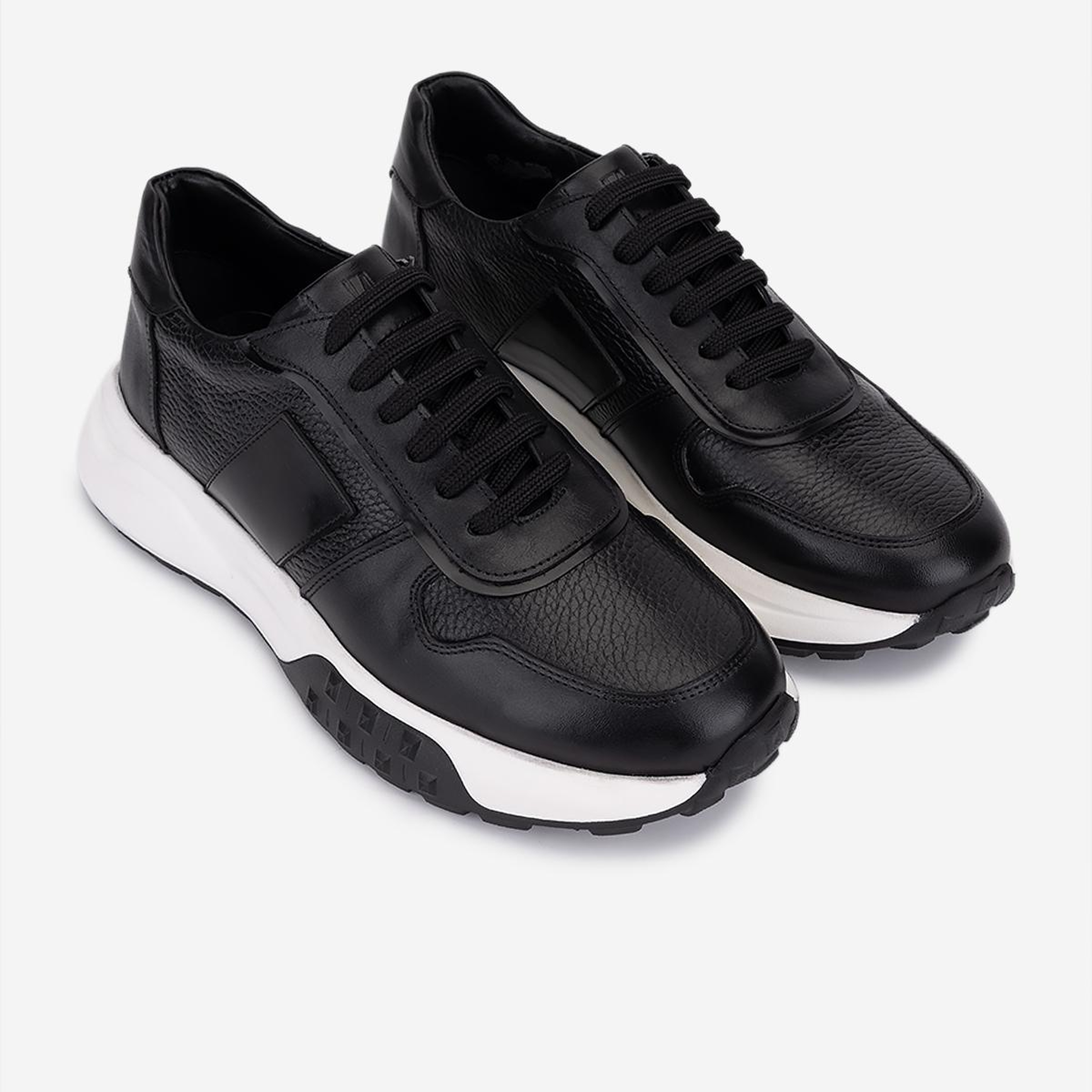 Valmenti Erkek Hakiki Deri Siyah Sneakers & Spor Ayakkabı