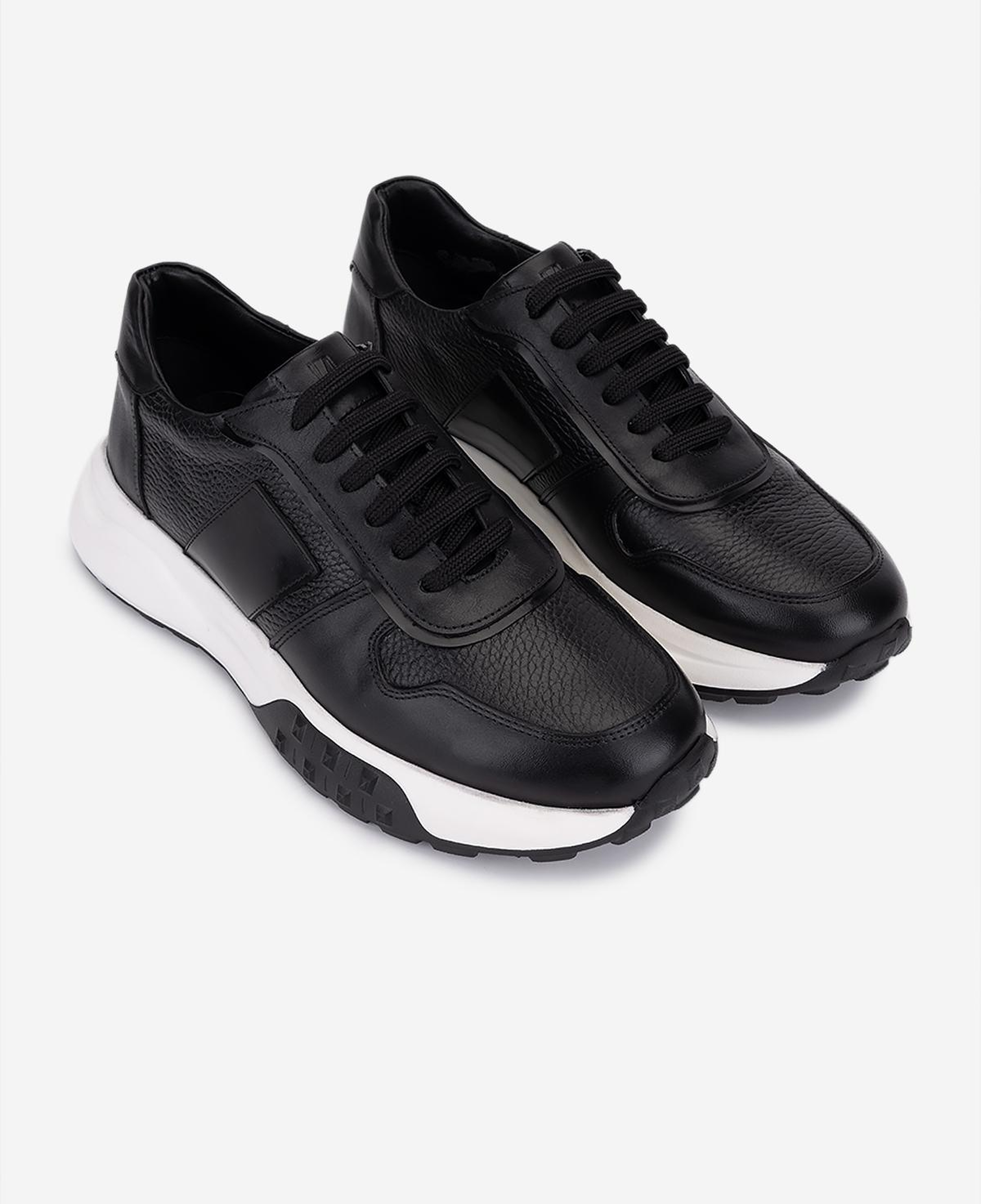 Valmenti Erkek Hakiki Deri Siyah Sneakers & Spor Ayakkabı