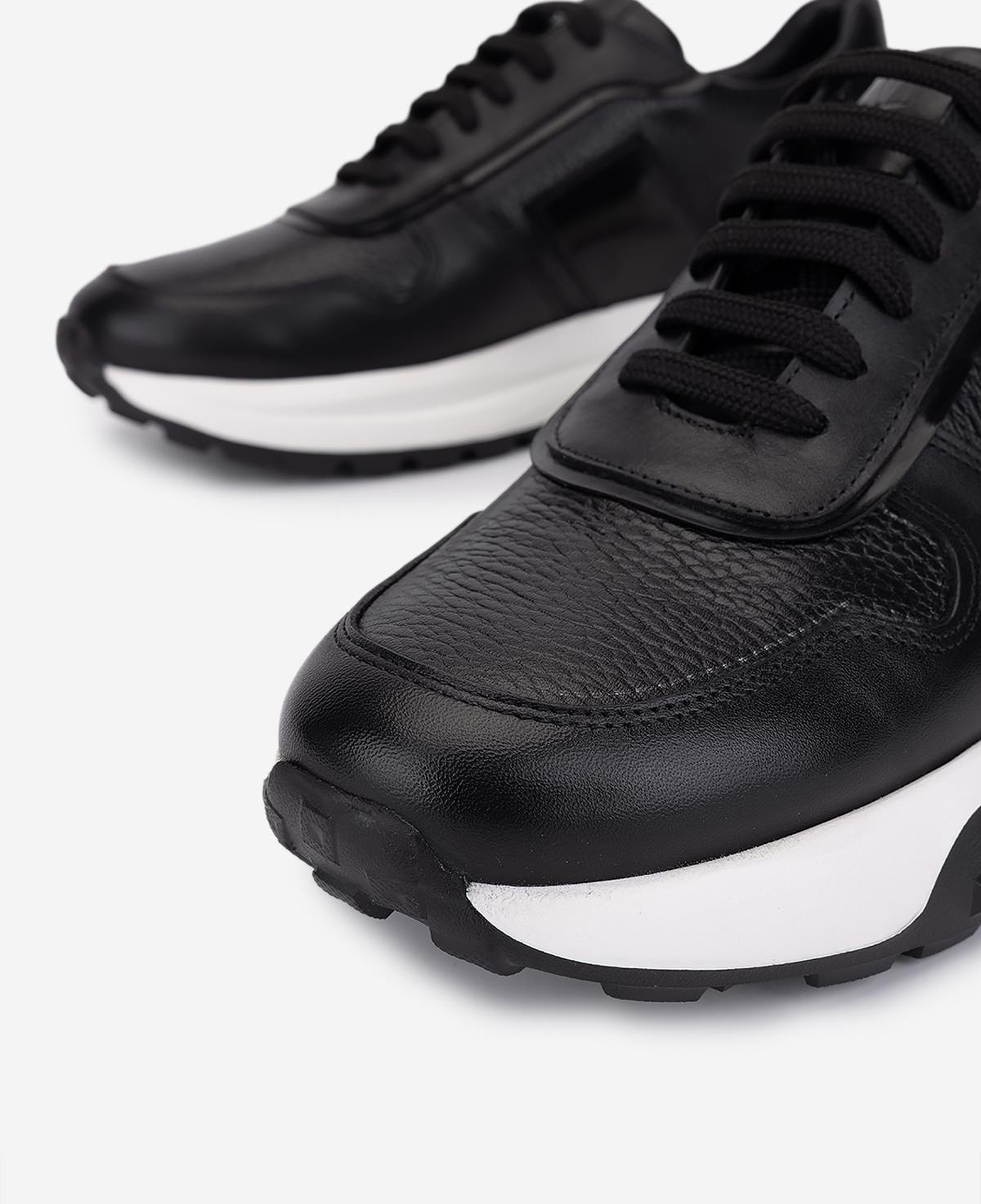 Valmenti Erkek Hakiki Deri Siyah Sneakers & Spor Ayakkabı