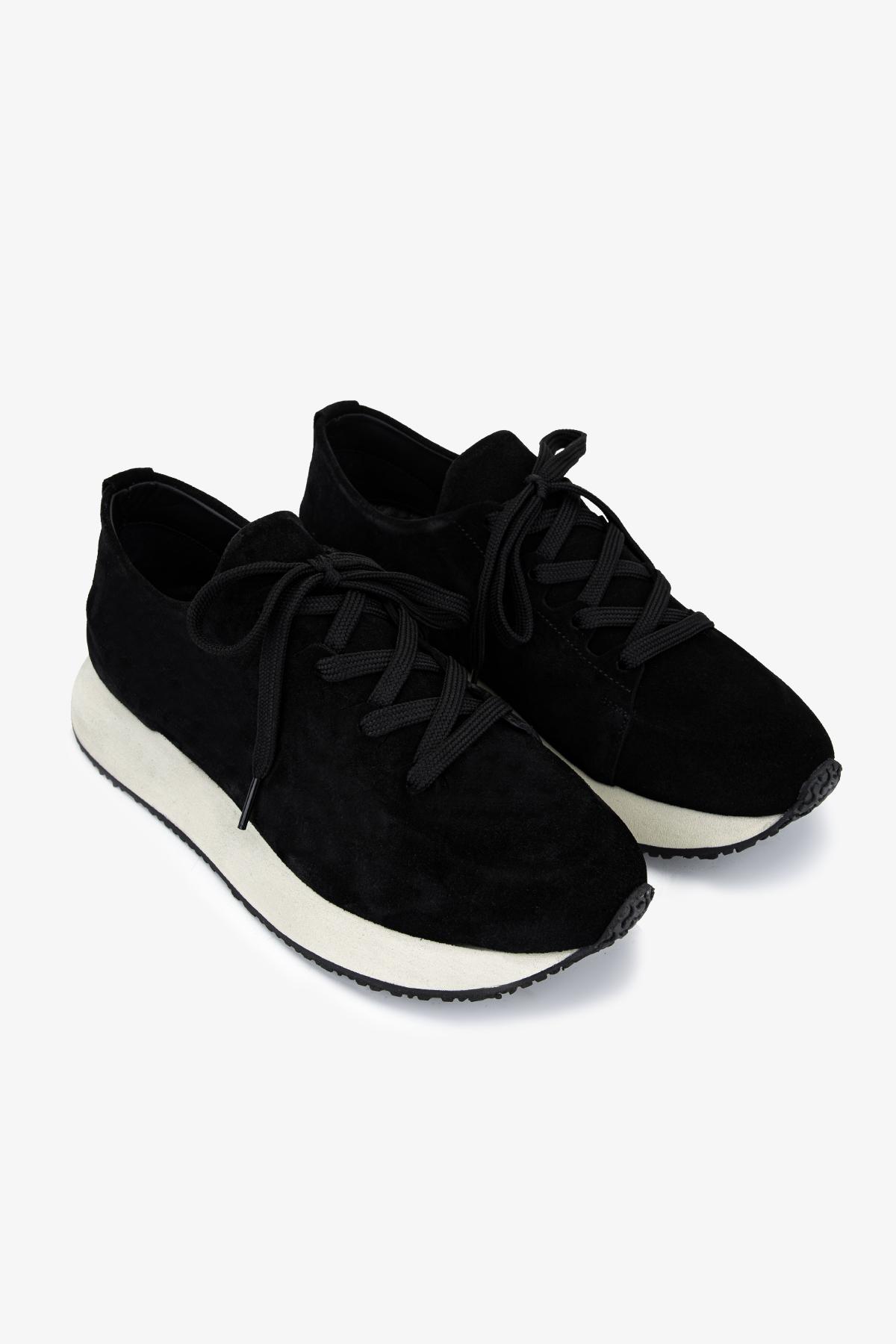 Valmenti Erkek Hakiki Deri Siyah Sneakers & Spor Ayakkabı