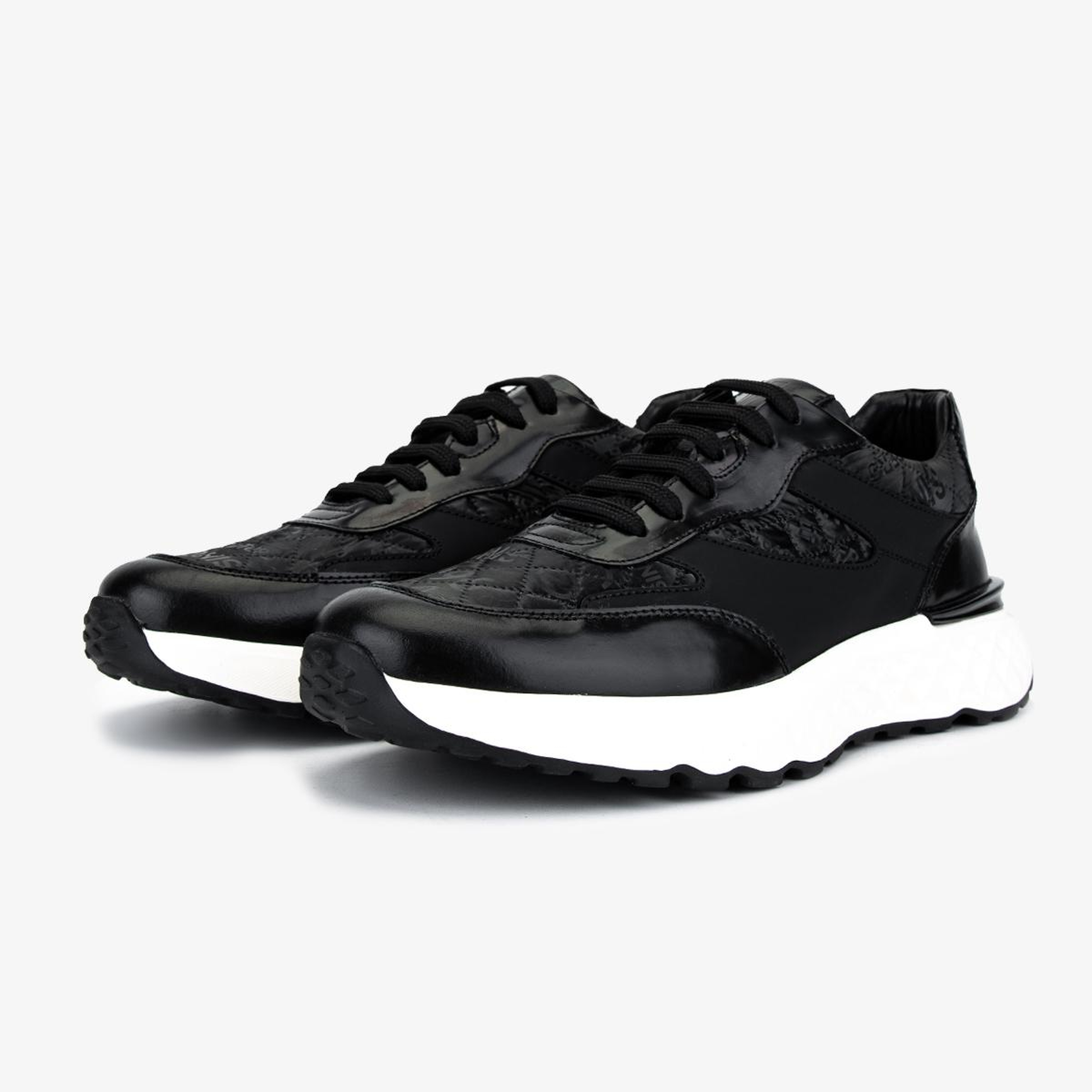 Valmenti Erkek Hakiki Deri Siyah Sneakers & Spor Ayakkabı