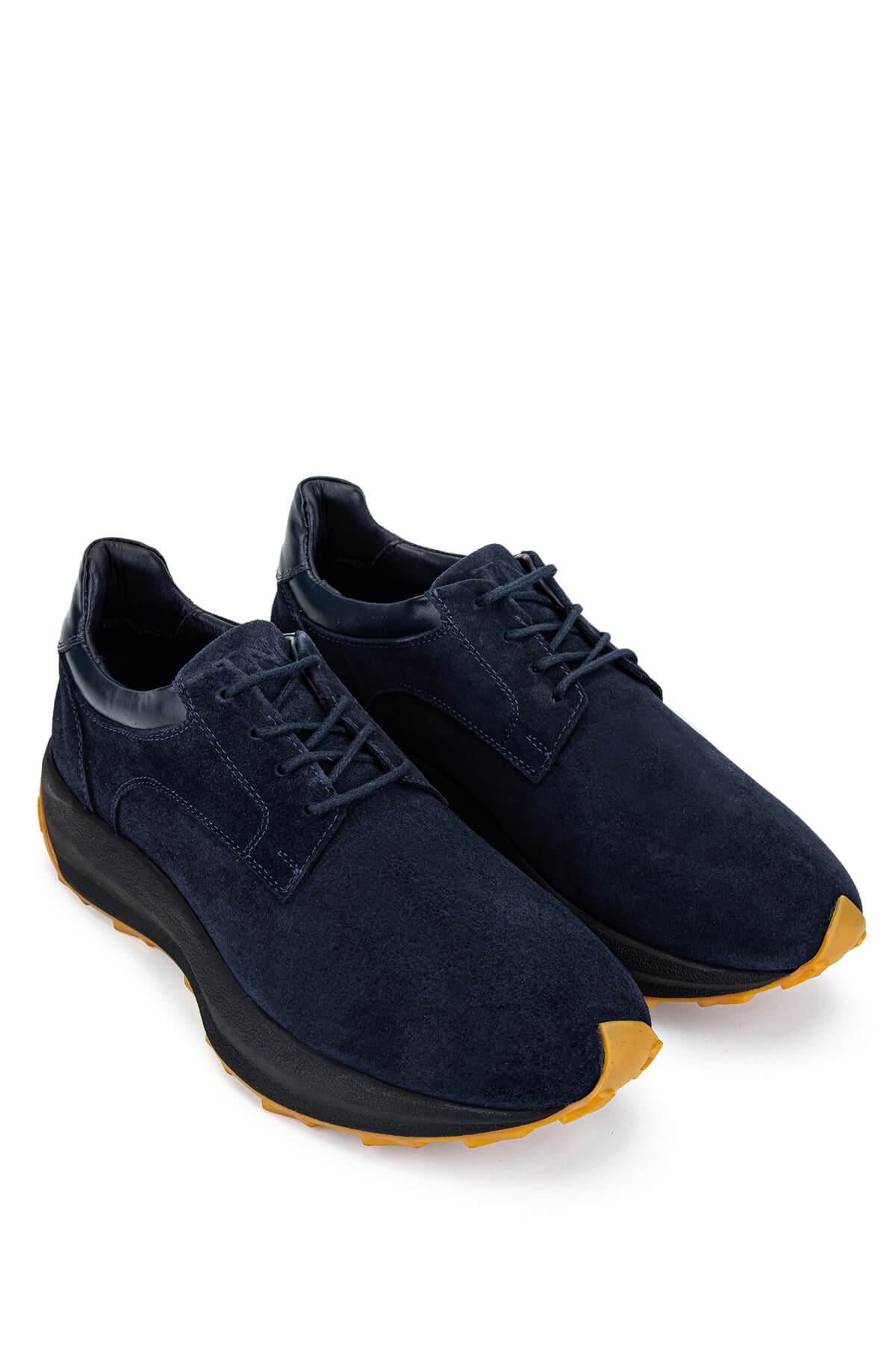 Tamer Tanca Erkek Hakiki Deri Lacivert Sneakers & Spor Ayakkabı