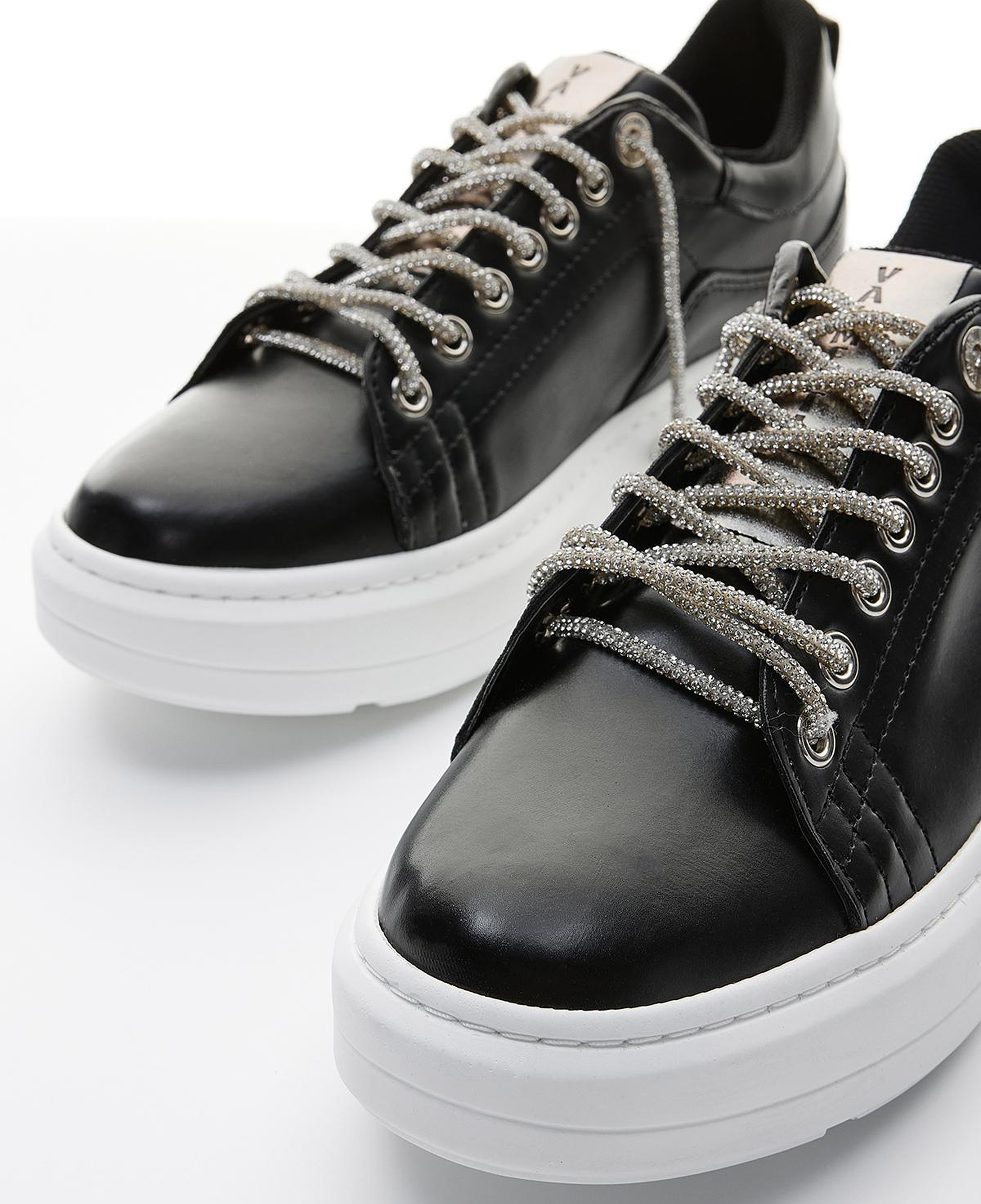 Valmenti Kadın Suni Deri Siyah Spor Ayakkabı