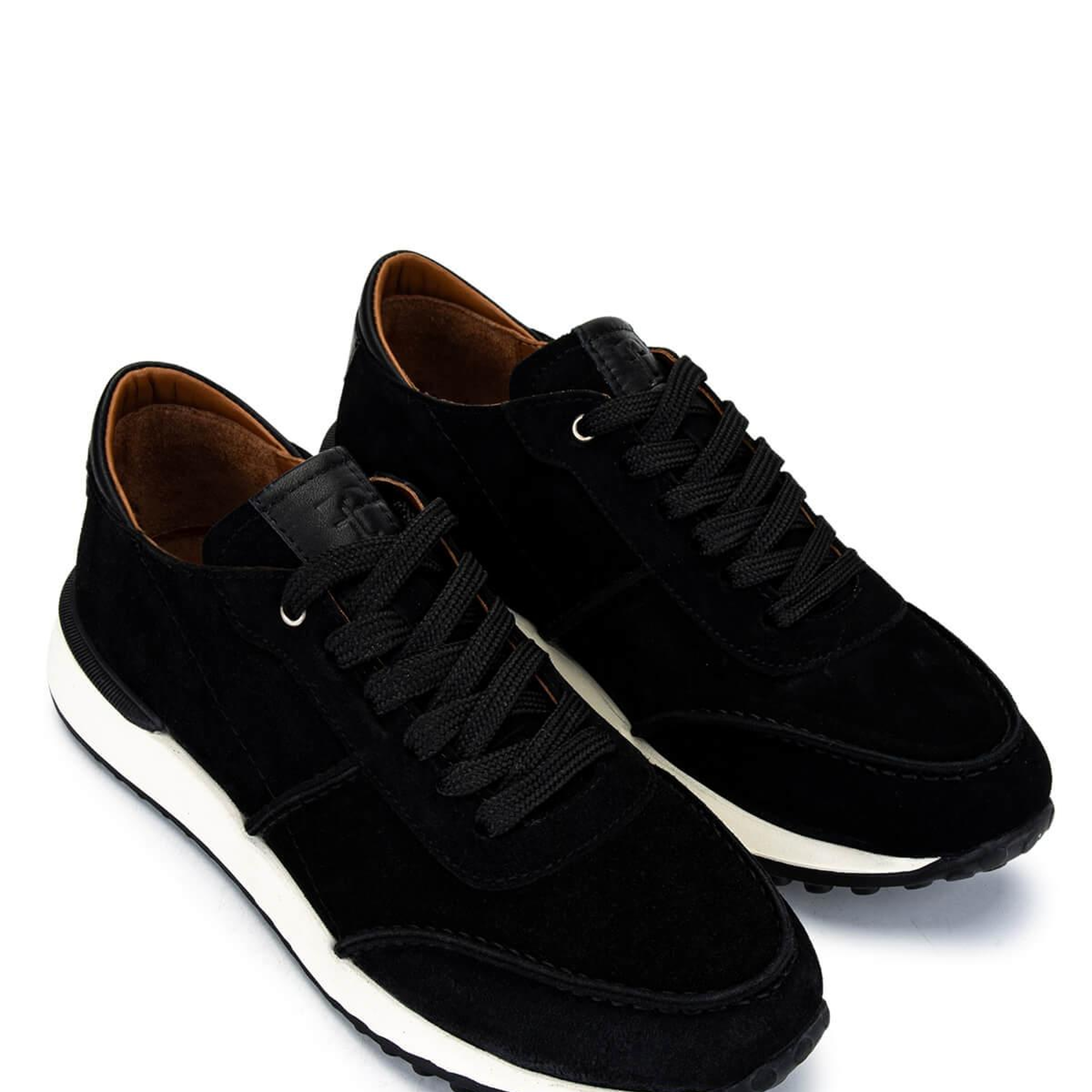 Tamer Tanca Erkek Hakiki Deri Siyah Süet Sneakers & Spor Ayakkabı