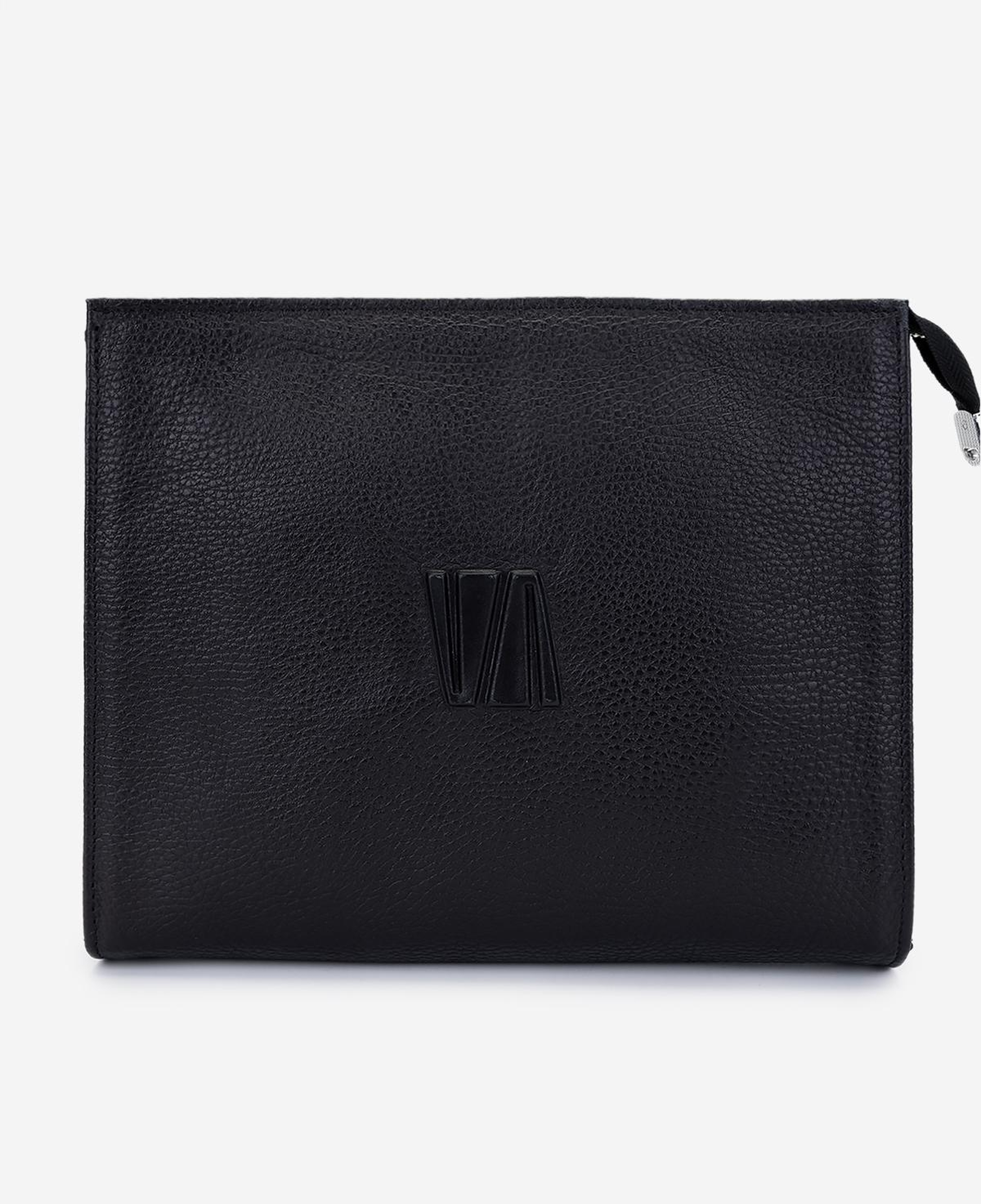 Valmenti Unisex Hakiki Deri Siyah Floter El Çantası