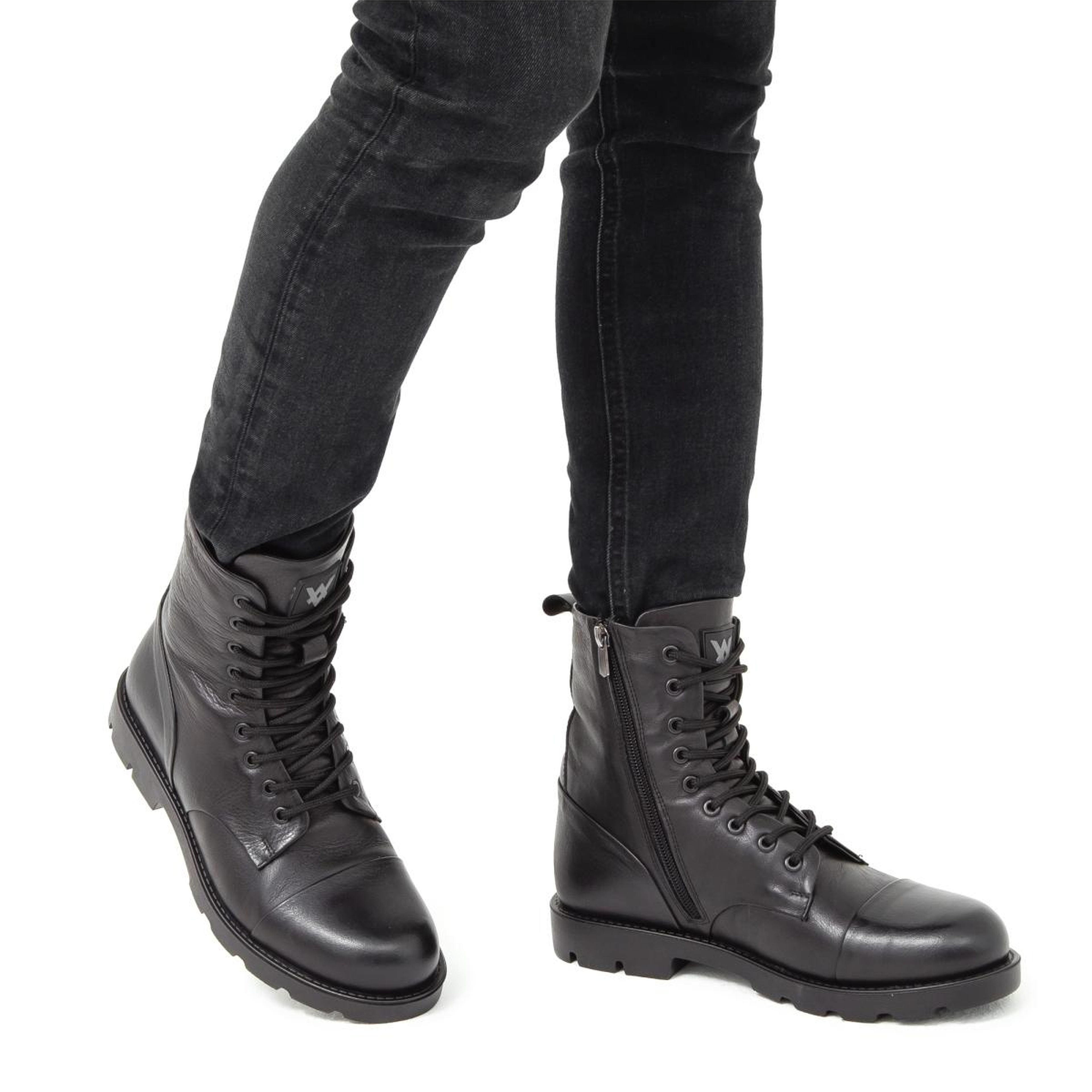 Valmenti Erkek Hakiki Deri Siyah Casual Bot