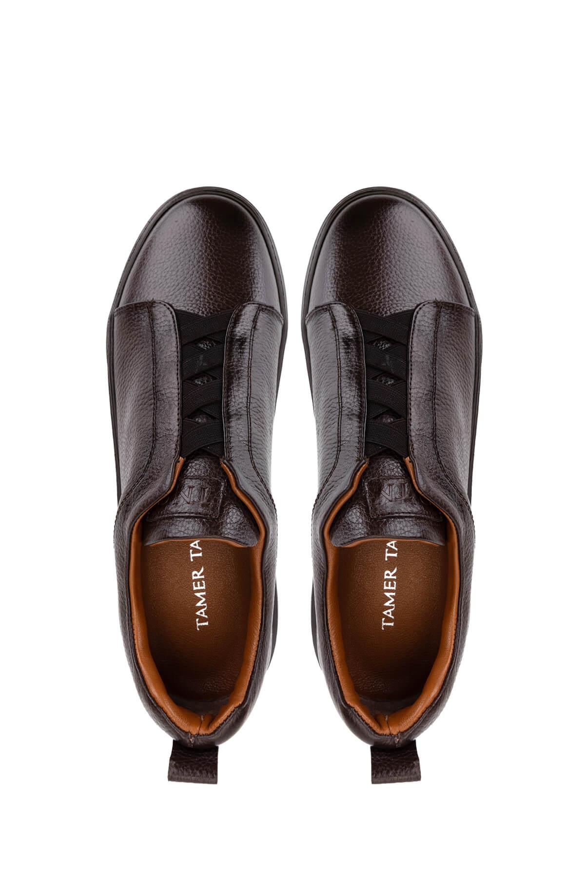 Tamer Tanca Erkek Hakiki Deri Kahverengi Sneakers & Spor Ayakkabı