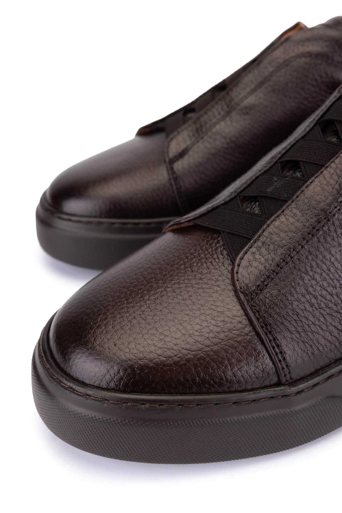 Tamer Tanca Erkek Hakiki Deri Kahverengi Sneakers & Spor Ayakkabı