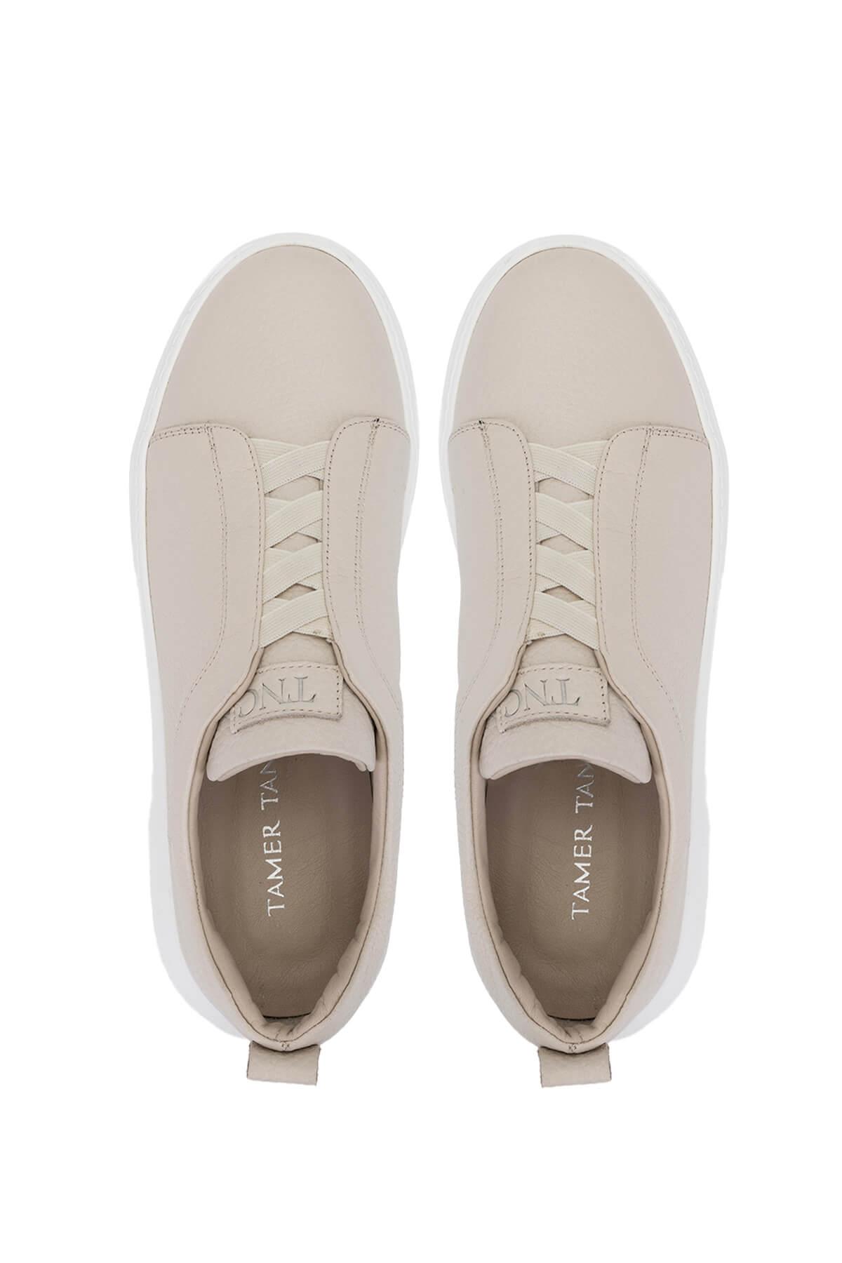 Tamer Tanca Erkek Hakiki Deri Bej Sneakers & Spor Ayakkabı