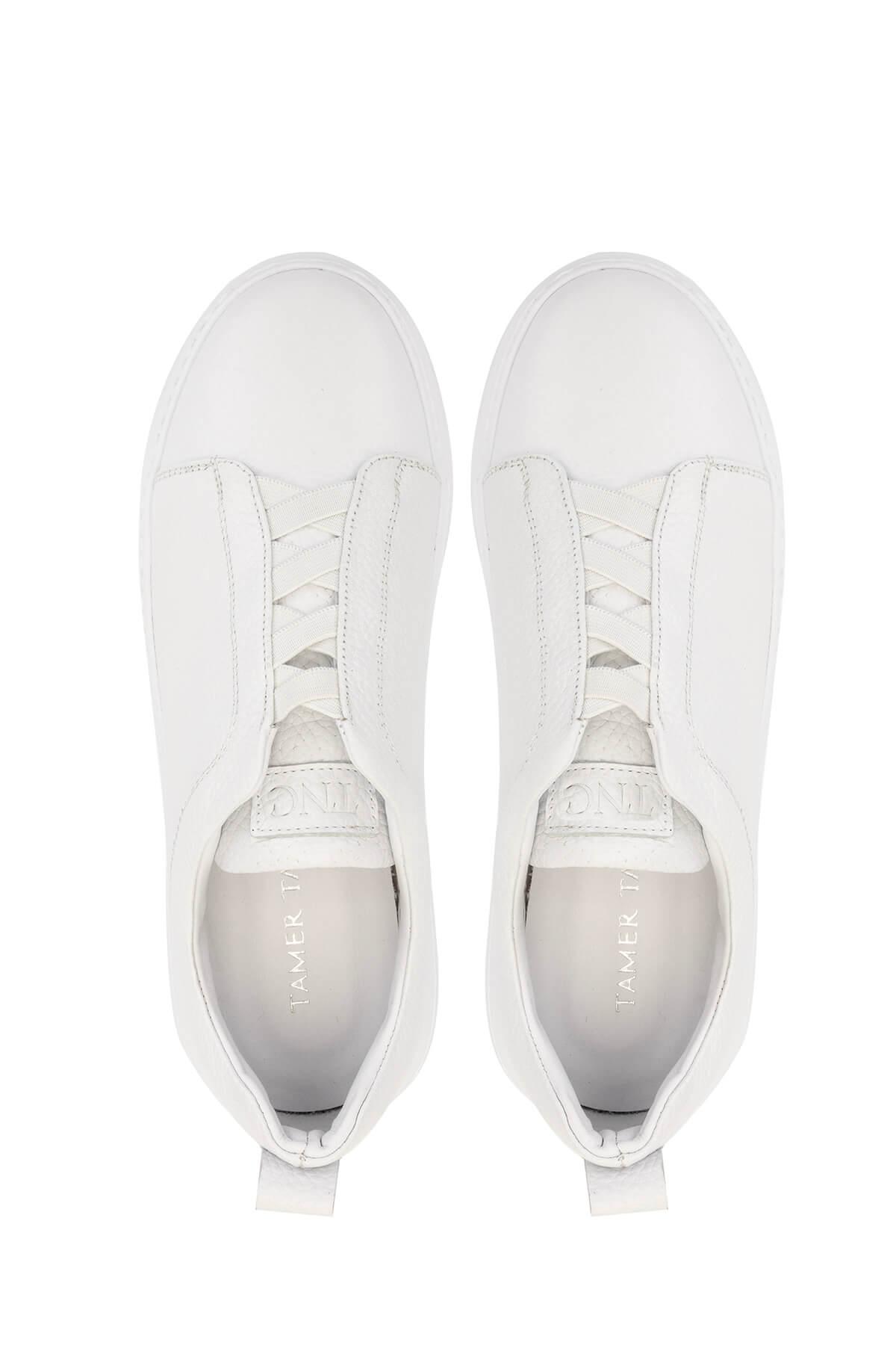 Tamer Tanca Erkek Hakiki Deri Beyaz Sneakers & Spor Ayakkabı