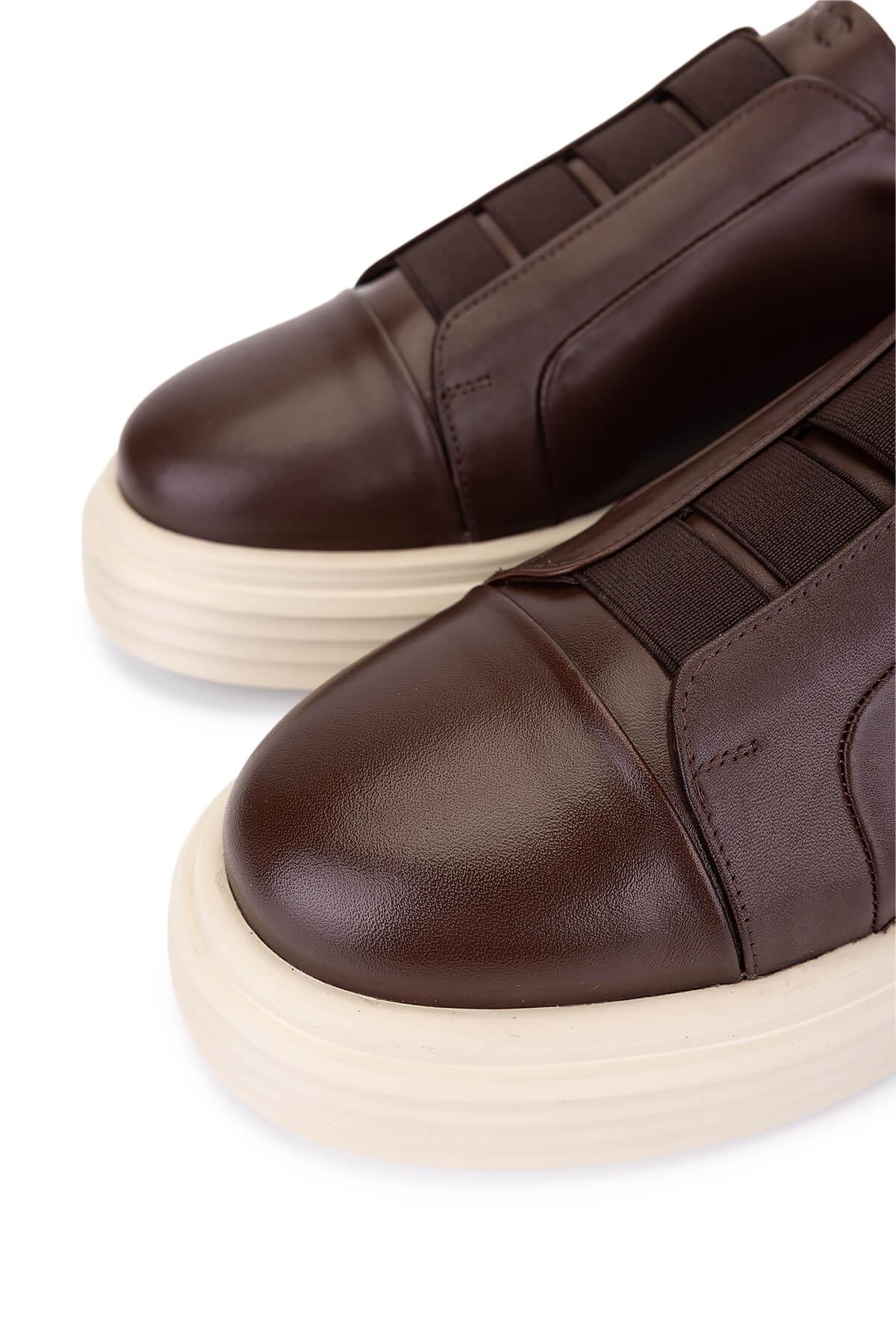 Tamer Tanca Erkek Hakiki Deri Kahverengi Sneakers & Spor Ayakkabı