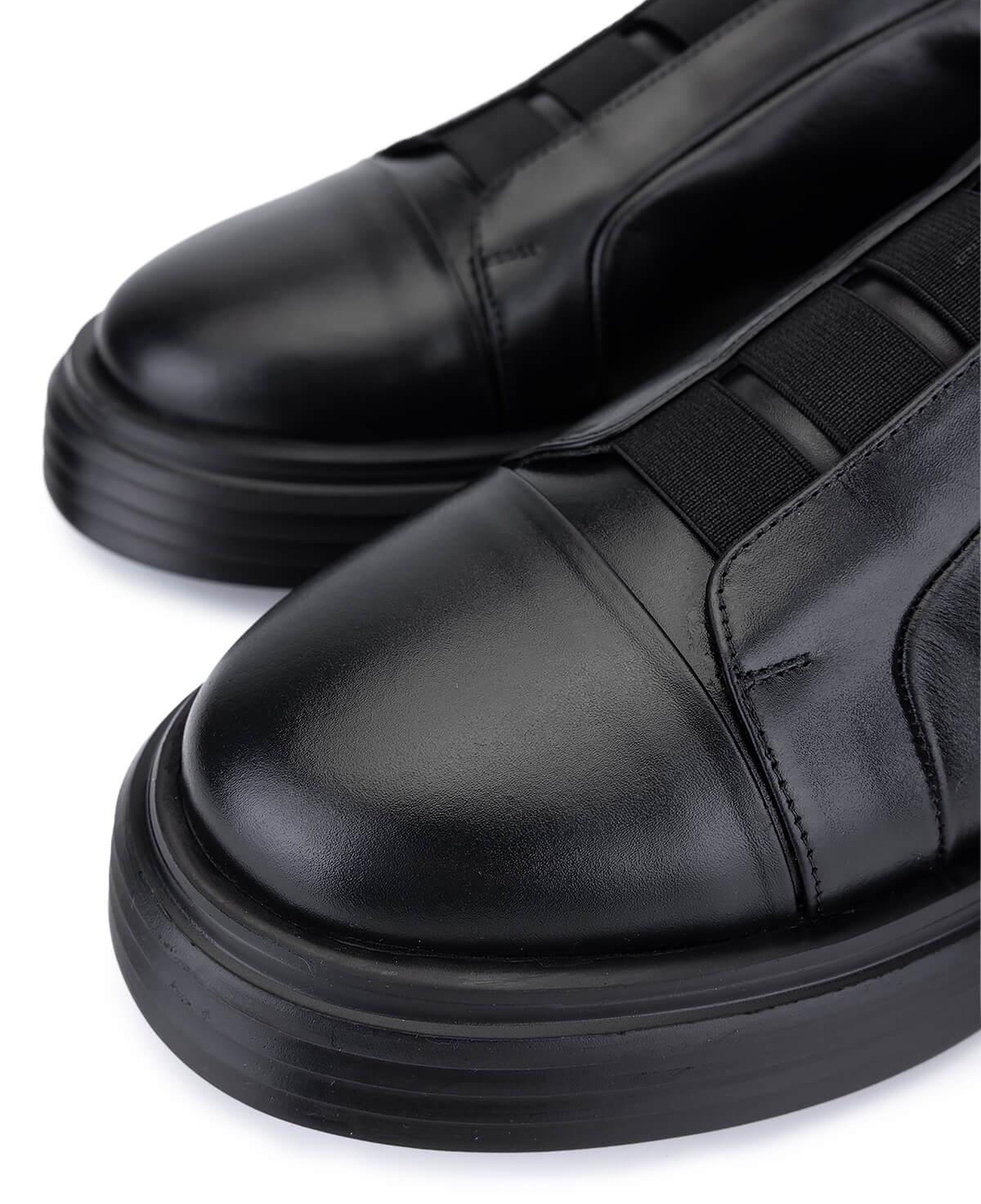 Tamer Tanca Erkek Hakiki Deri Siyah Sneakers & Spor Ayakkabı