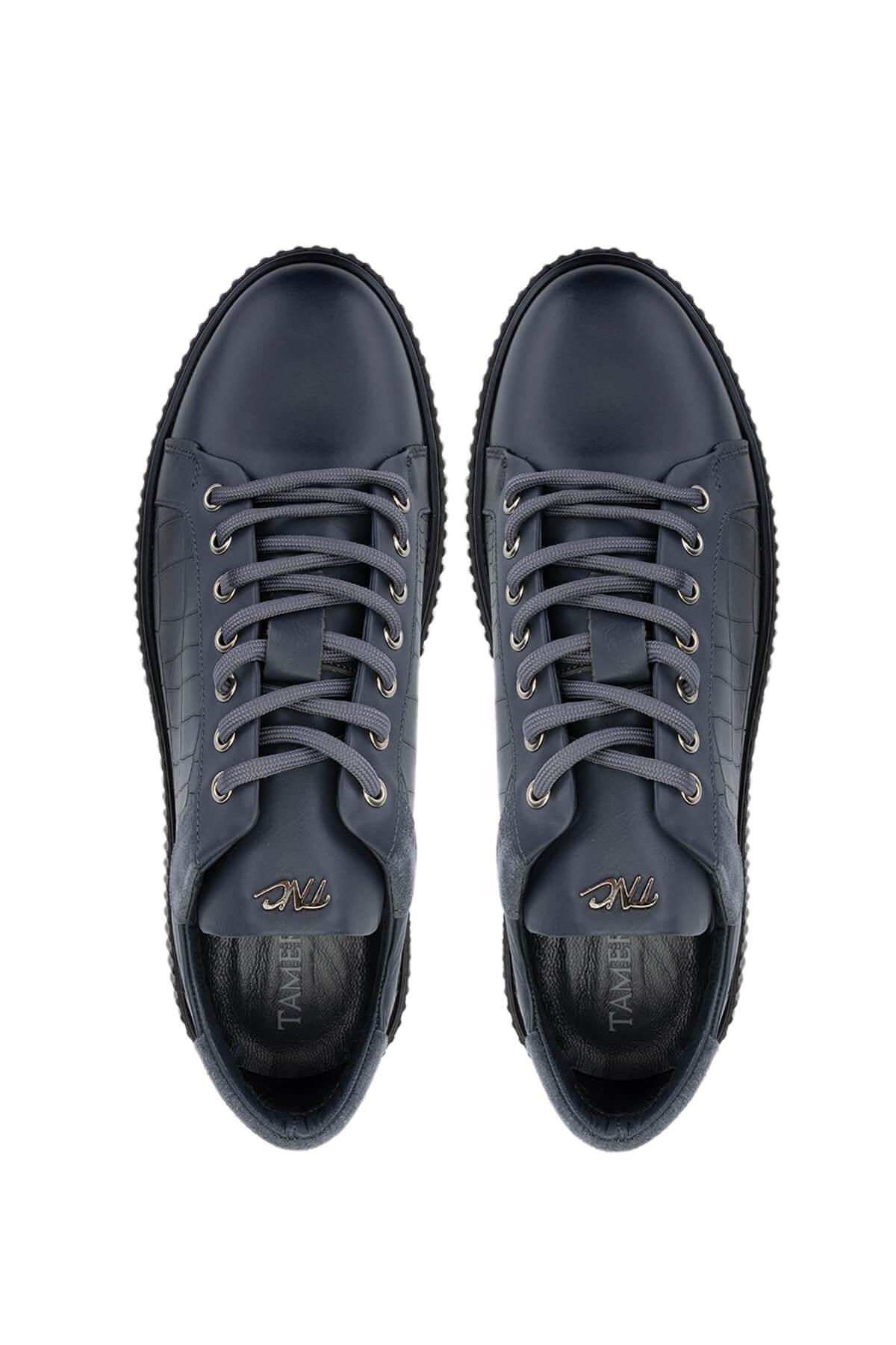 Tamer Tanca Erkek Hakiki Deri Gri Sneakers & Spor Ayakkabı