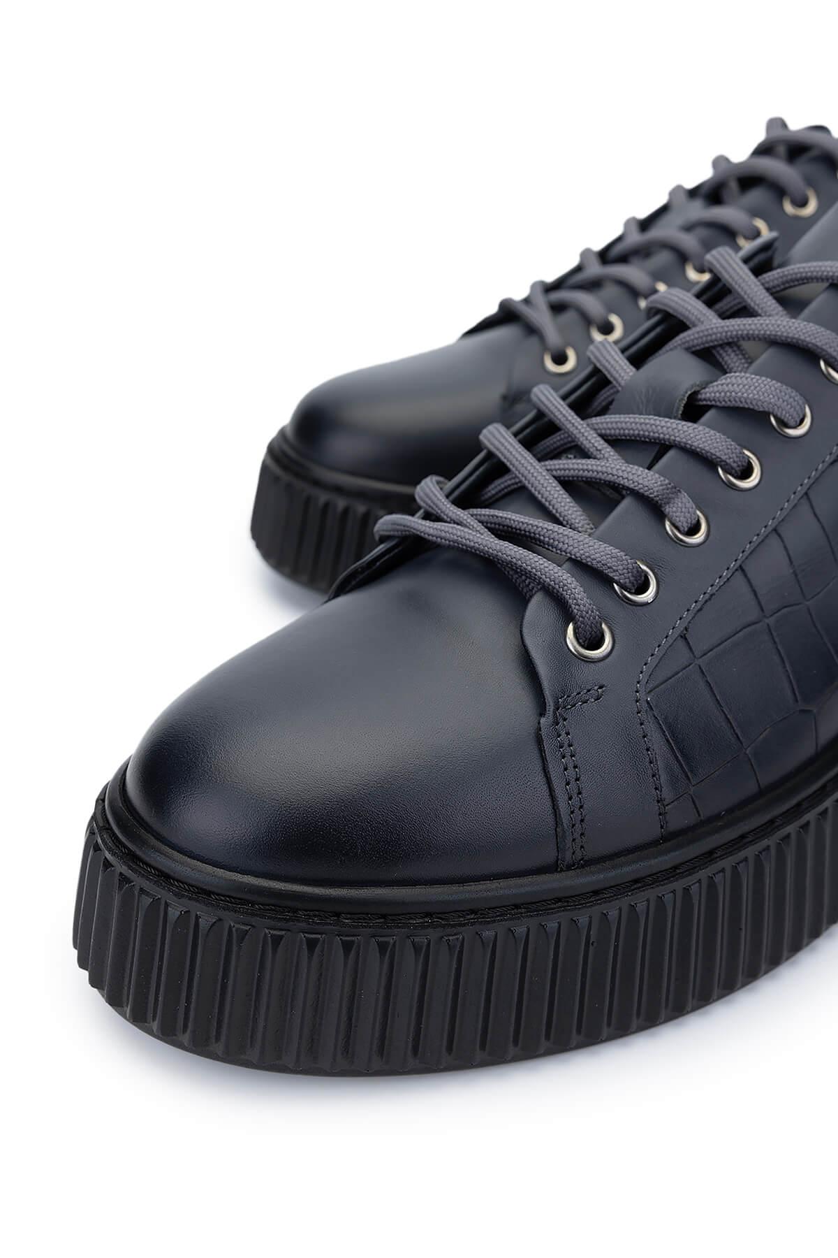 Tamer Tanca Erkek Hakiki Deri Gri Sneakers & Spor Ayakkabı