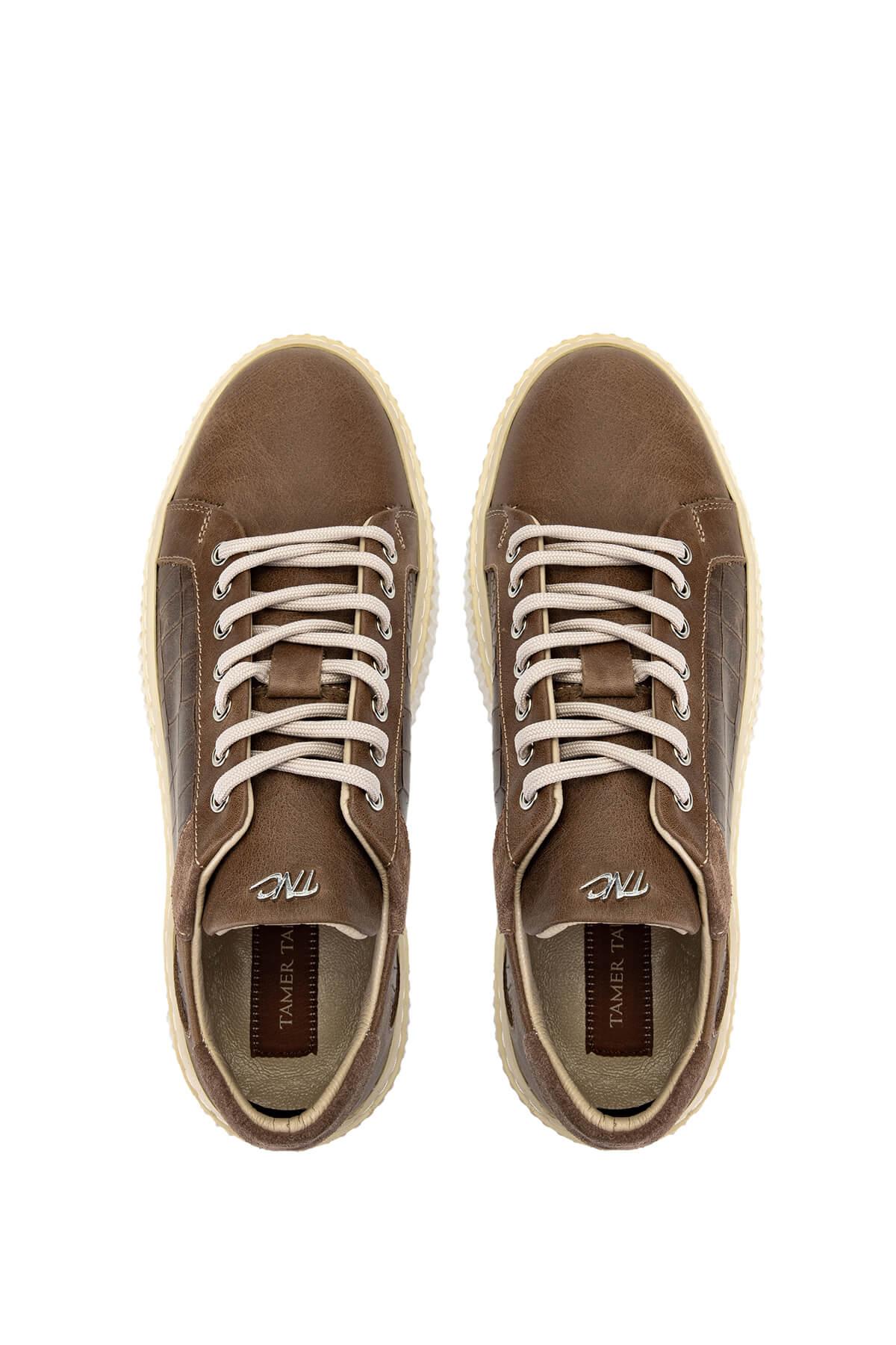 Tamer Tanca Erkek Hakiki Deri Vizon Sneakers & Spor Ayakkabı