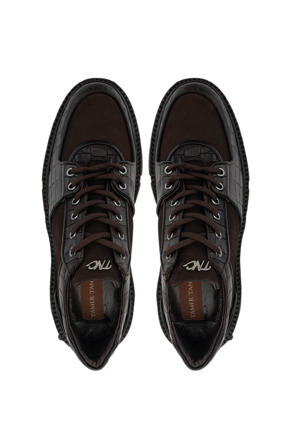 Tamer Tanca Erkek Hakiki Deri Kahverengi Sneakers & Spor Ayakkabı