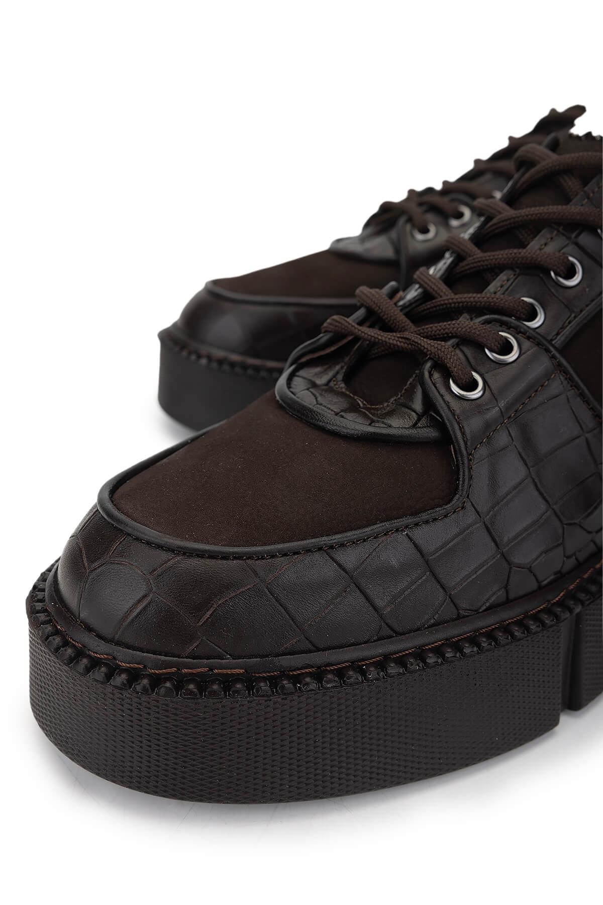 Tamer Tanca Erkek Hakiki Deri Kahverengi Sneakers & Spor Ayakkabı