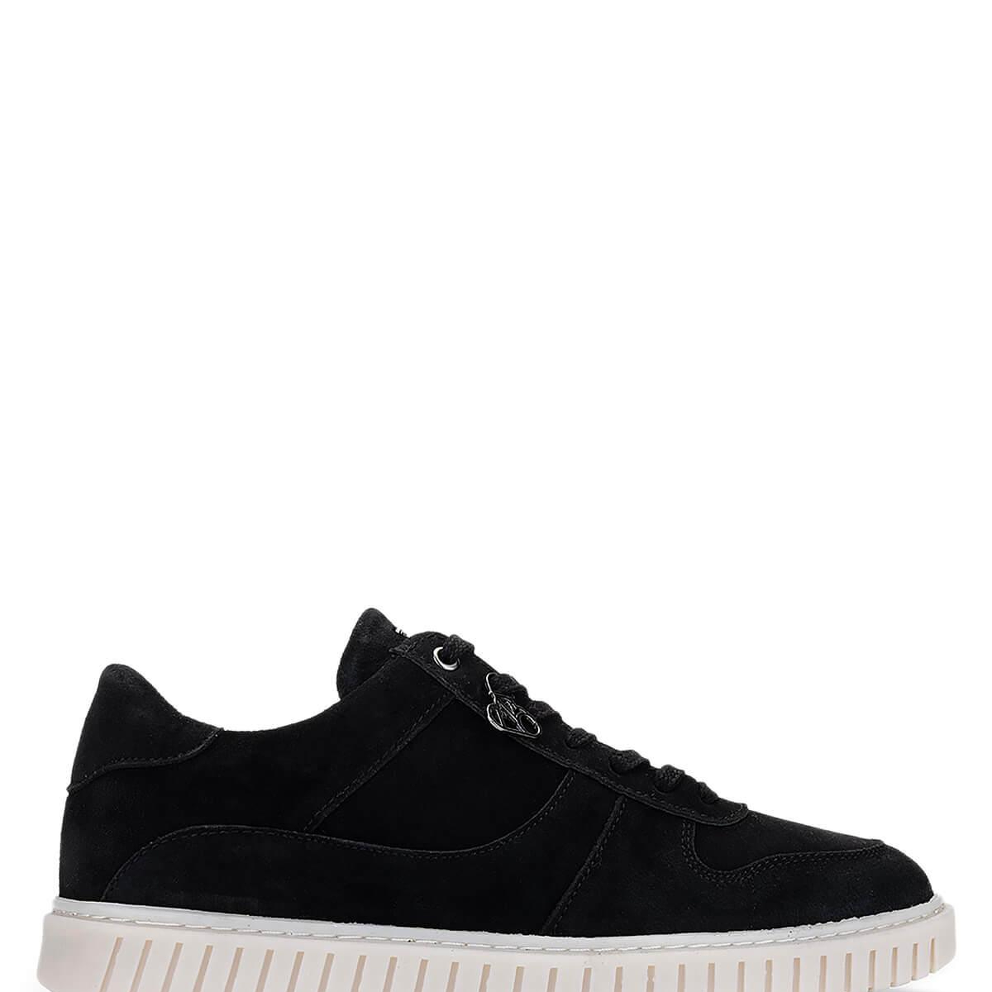 Tamer Tanca Erkek Hakiki Deri Siyah Süet Sneakers & Spor Ayakkabı