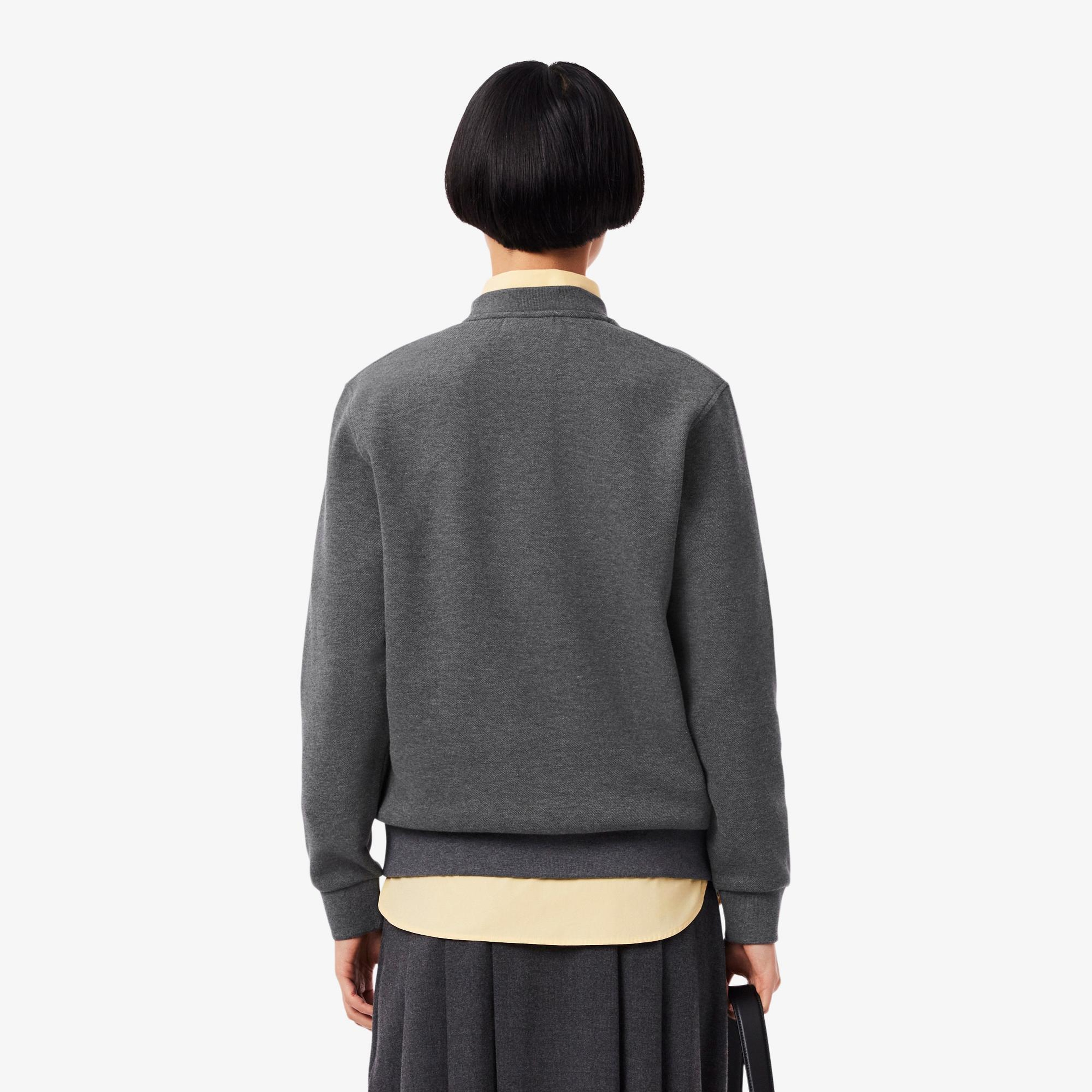 Lacoste Kadın Relaxed Fit Bisiklet Yaka Gri Sweatshirt