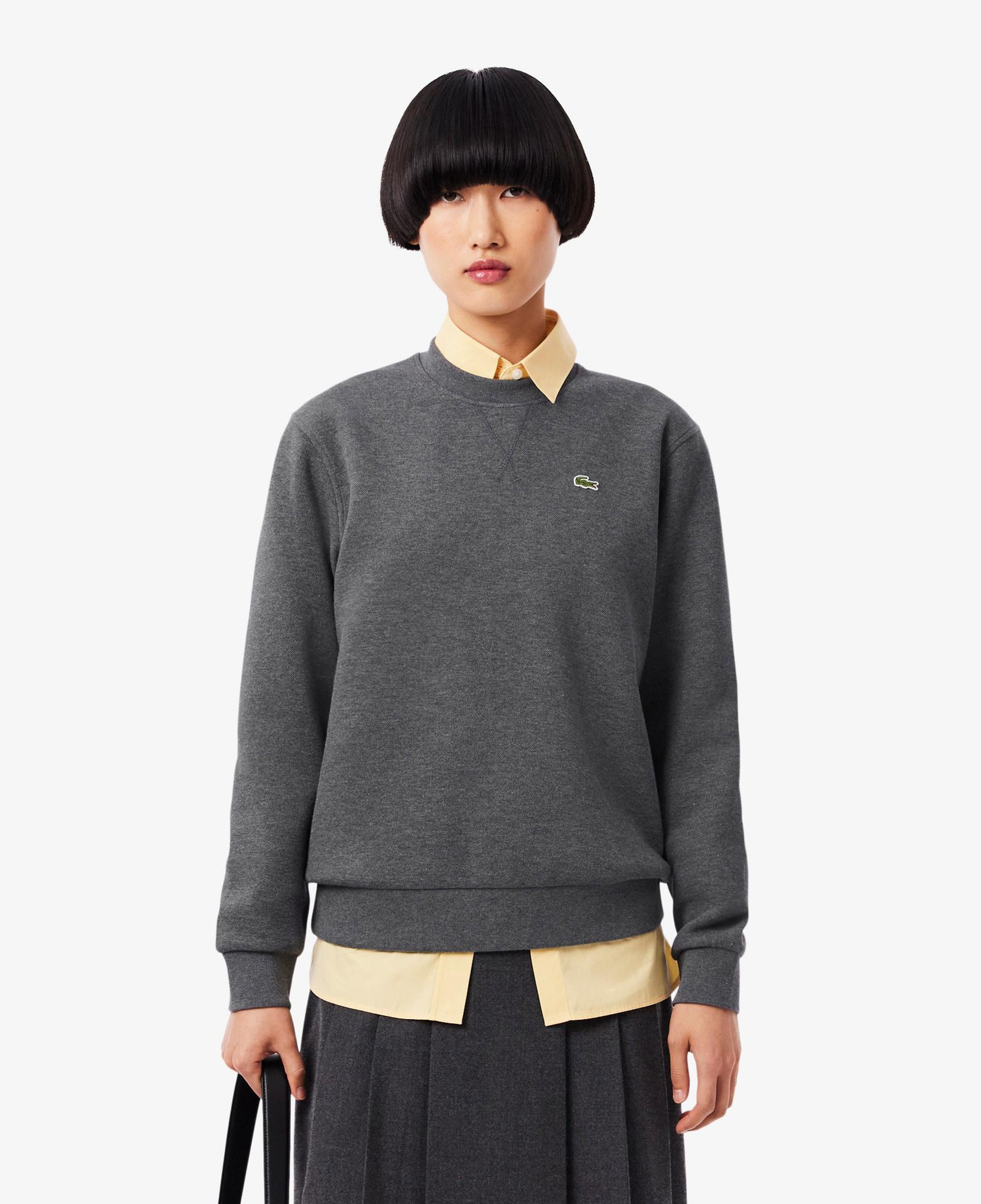 Lacoste Kadın Relaxed Fit Bisiklet Yaka Gri Sweatshirt