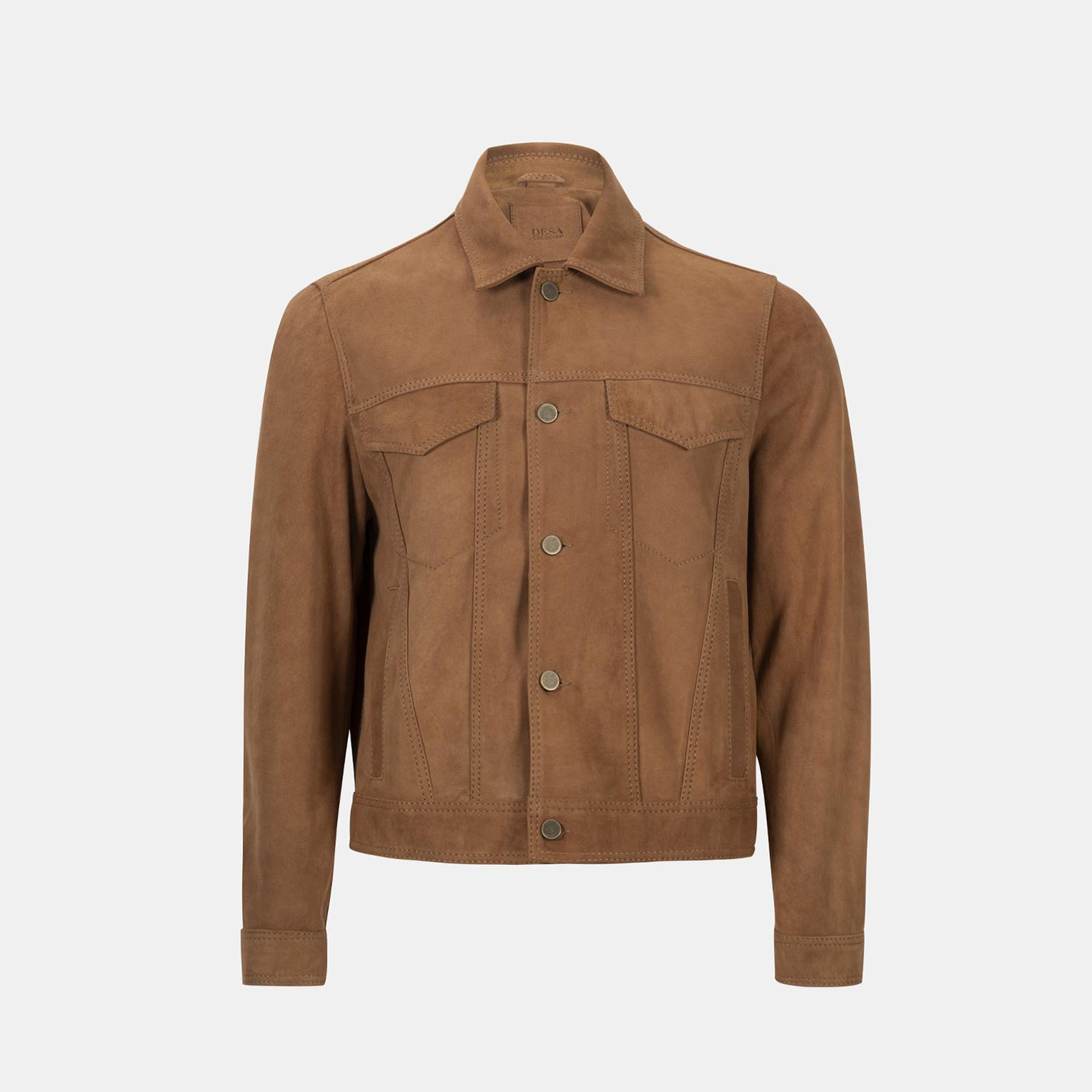 Erkek Taba Gömlek Yaka Süet Ceket