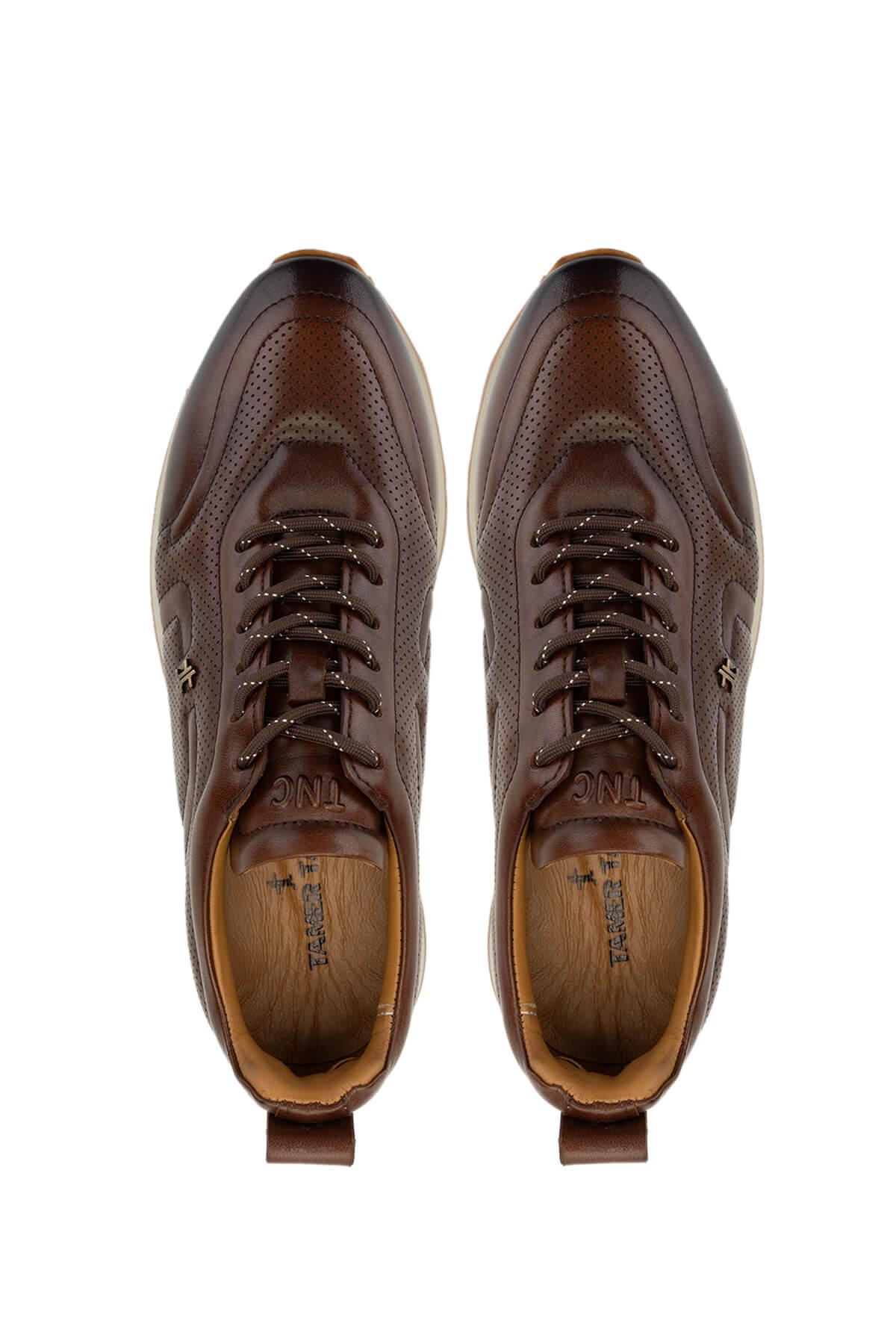 Tamer Tanca Erkek Hakiki Deri Kahverengi Sneakers & Spor Ayakkabı
