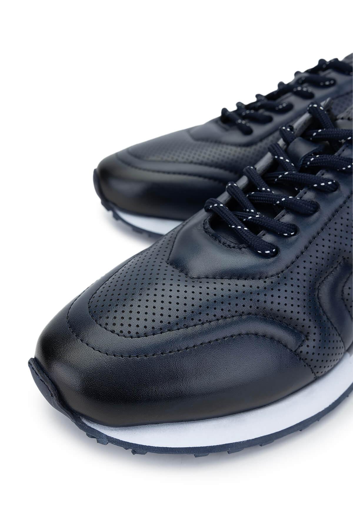 Tamer Tanca Erkek Hakiki Deri Lacivert Sneakers & Spor Ayakkabı