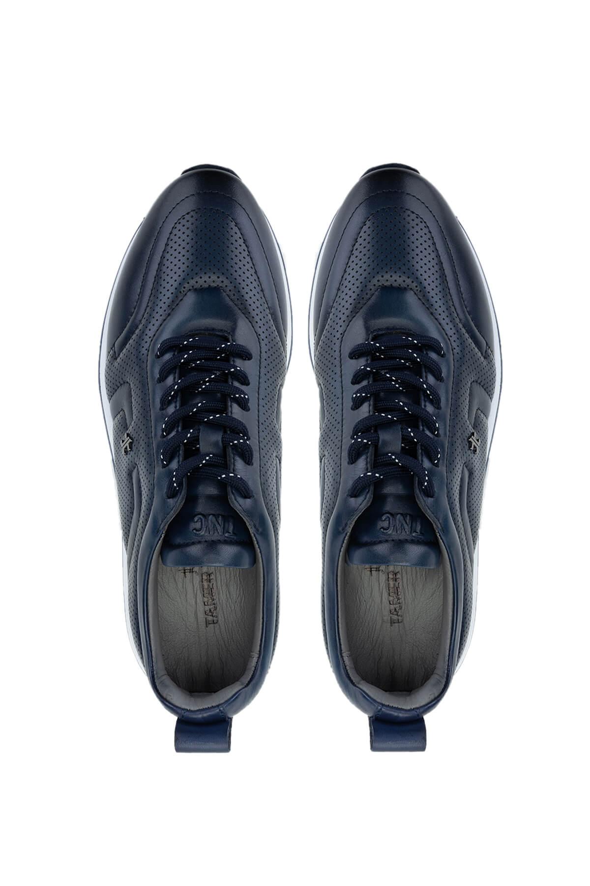 Tamer Tanca Erkek Hakiki Deri Lacivert Sneakers & Spor Ayakkabı