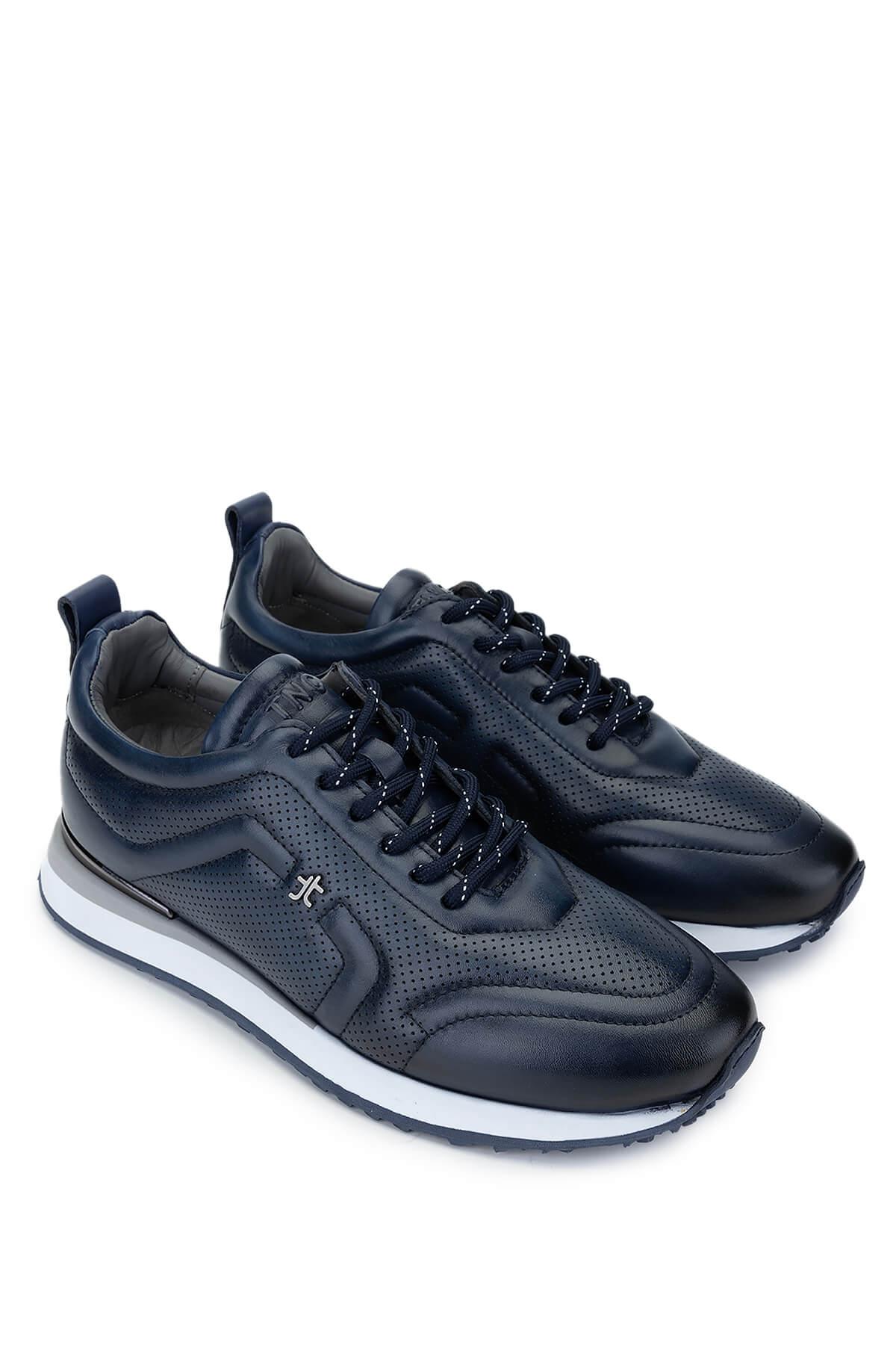 Tamer Tanca Erkek Hakiki Deri Lacivert Sneakers & Spor Ayakkabı