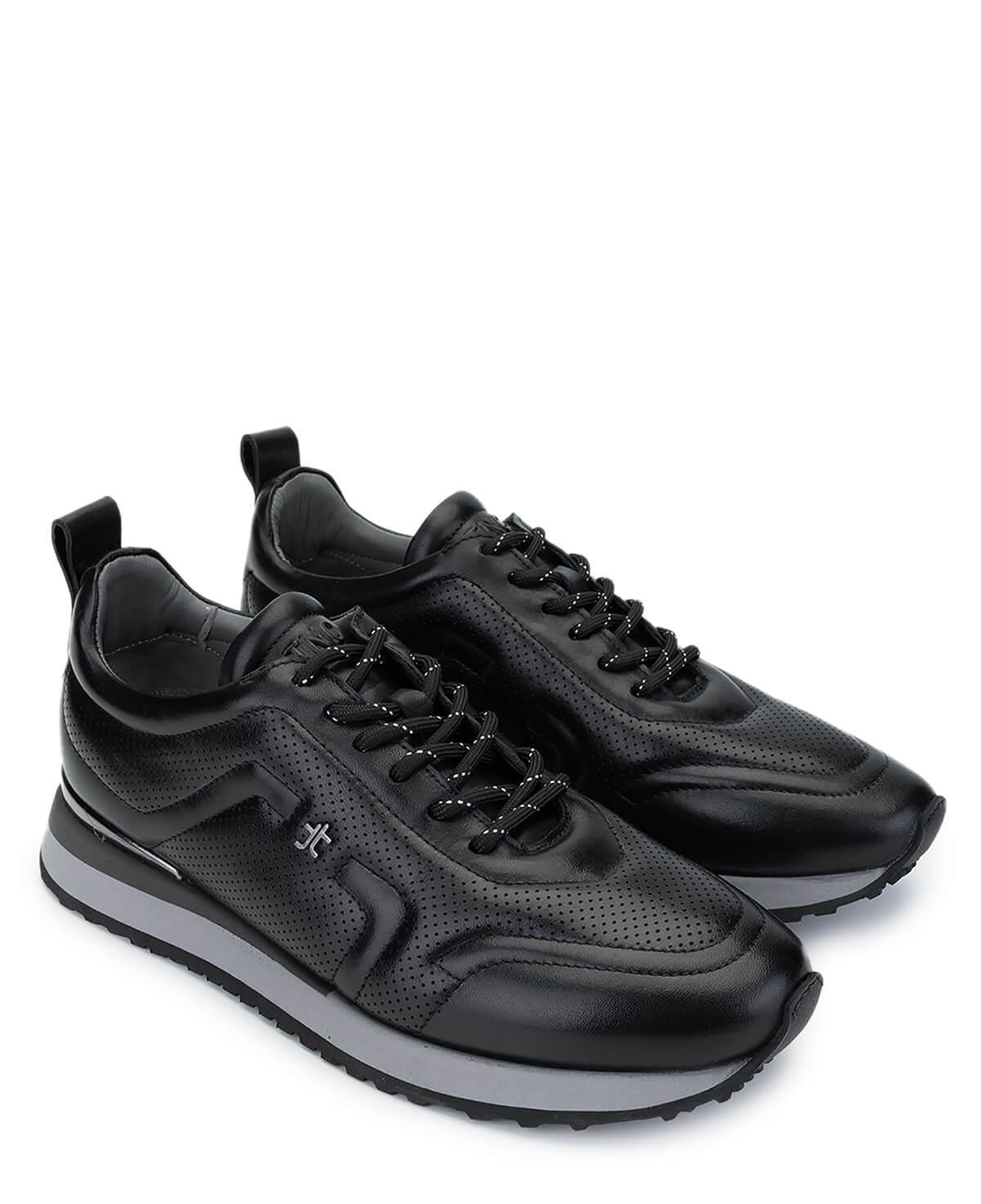 Tamer Tanca Erkek Hakiki Deri Siyah Sneakers & Spor Ayakkabı