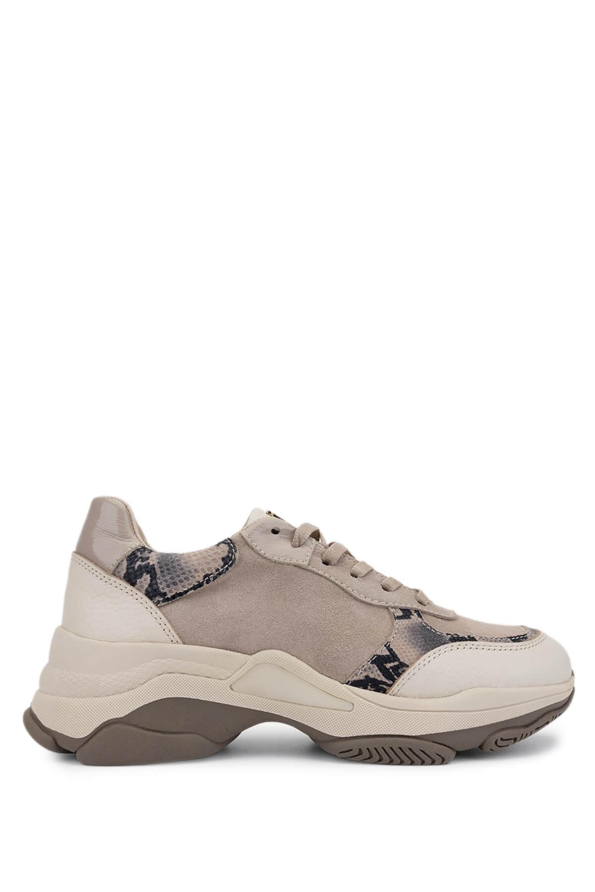 Tamer Tanca Kadın Hakiki Deri Bej Süet Sneakers & Spor Ayakkabı