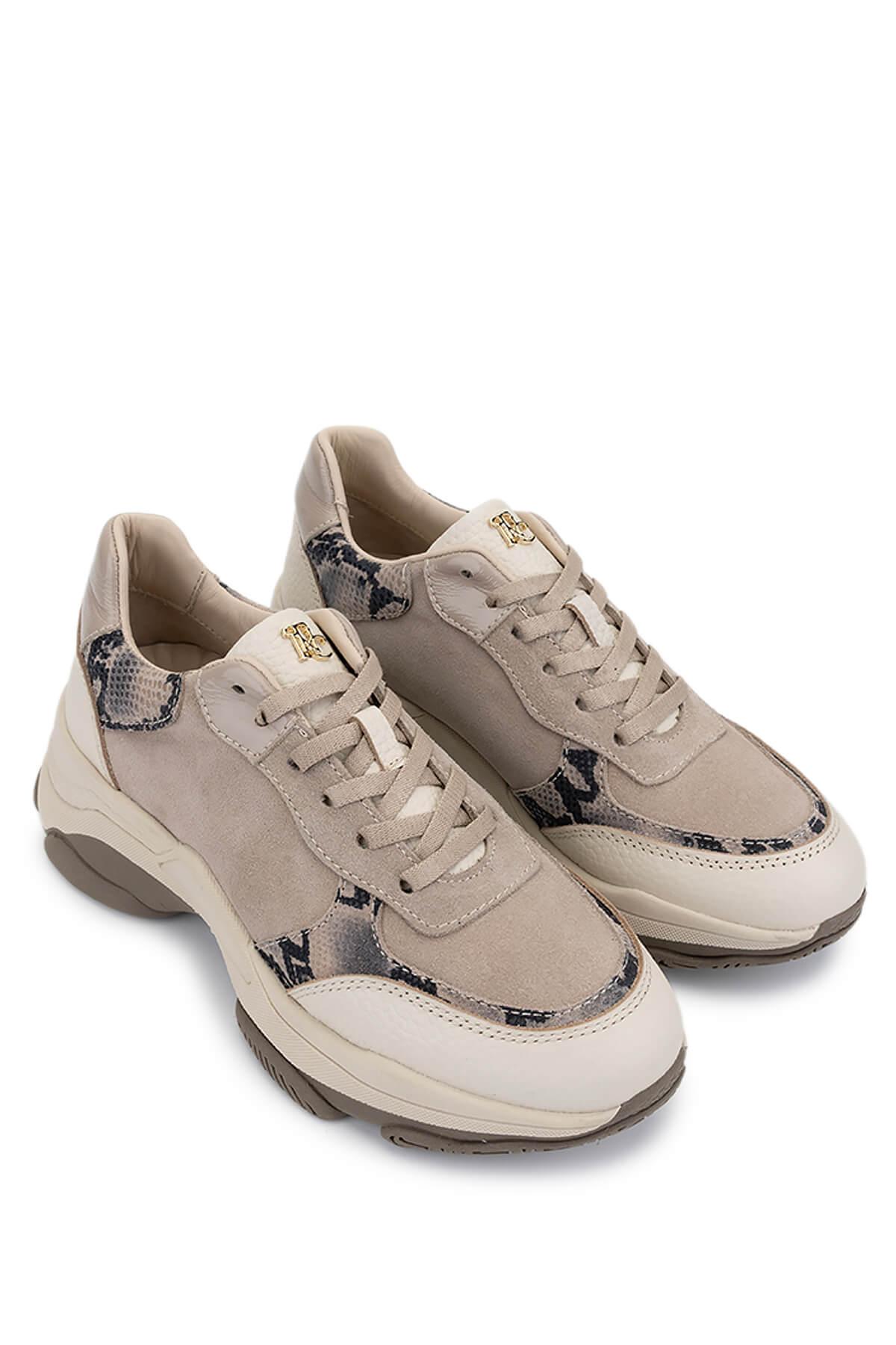 Tamer Tanca Kadın Hakiki Deri Bej Süet Sneakers & Spor Ayakkabı