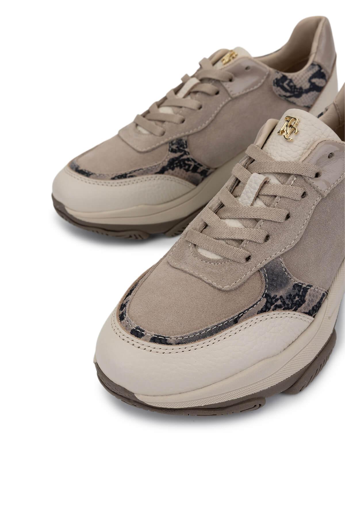 Tamer Tanca Kadın Hakiki Deri Bej Süet Sneakers & Spor Ayakkabı