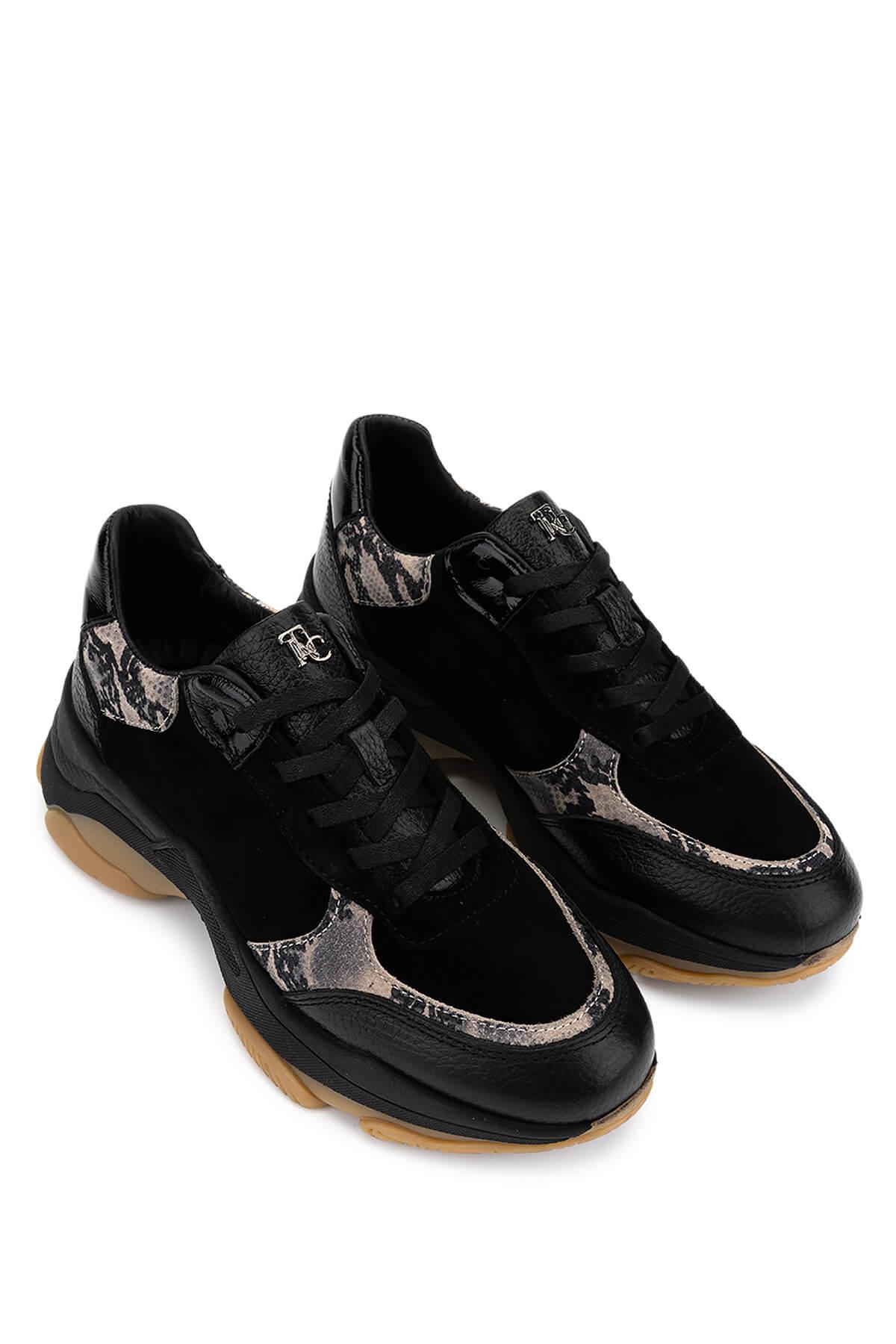 Tamer Tanca Kadın Hakiki Deri Siyah Sneakers & Spor Ayakkabı