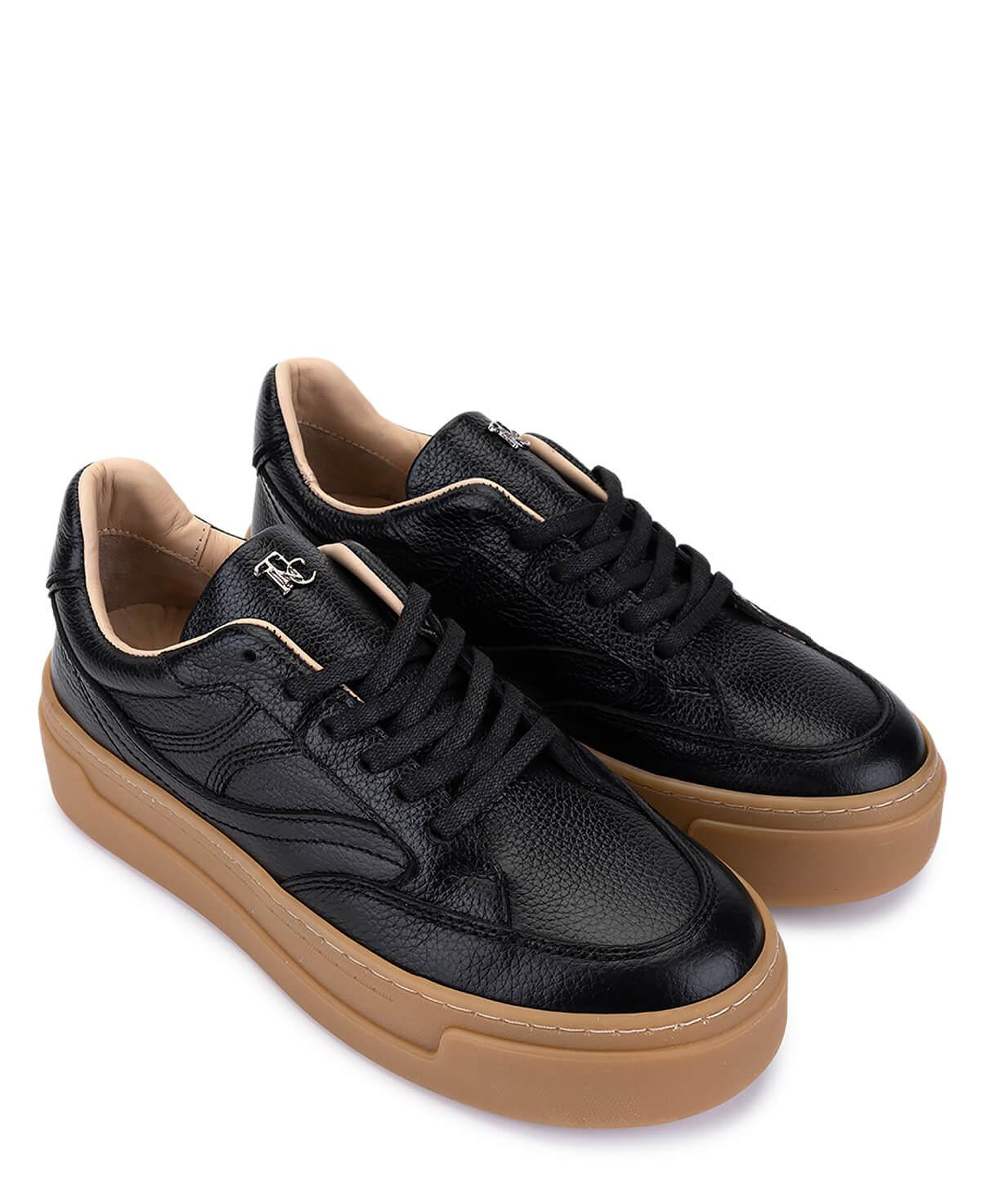 Tamer Tanca Kadın Hakiki Deri Siyah Floter Sneakers & Spor Ayakkabı