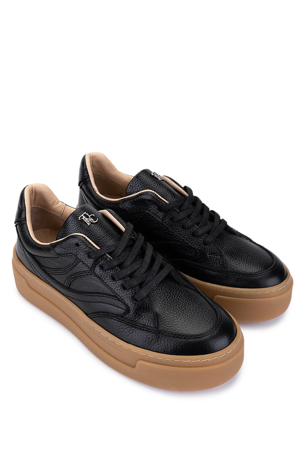 Tamer Tanca Kadın Hakiki Deri Siyah Floter Sneakers & Spor Ayakkabı