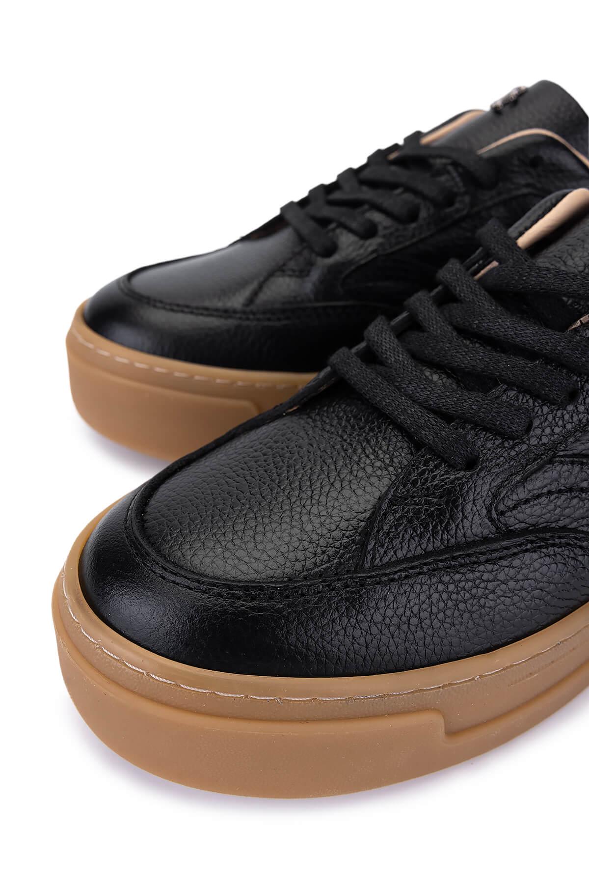 Tamer Tanca Kadın Hakiki Deri Siyah Floter Sneakers & Spor Ayakkabı