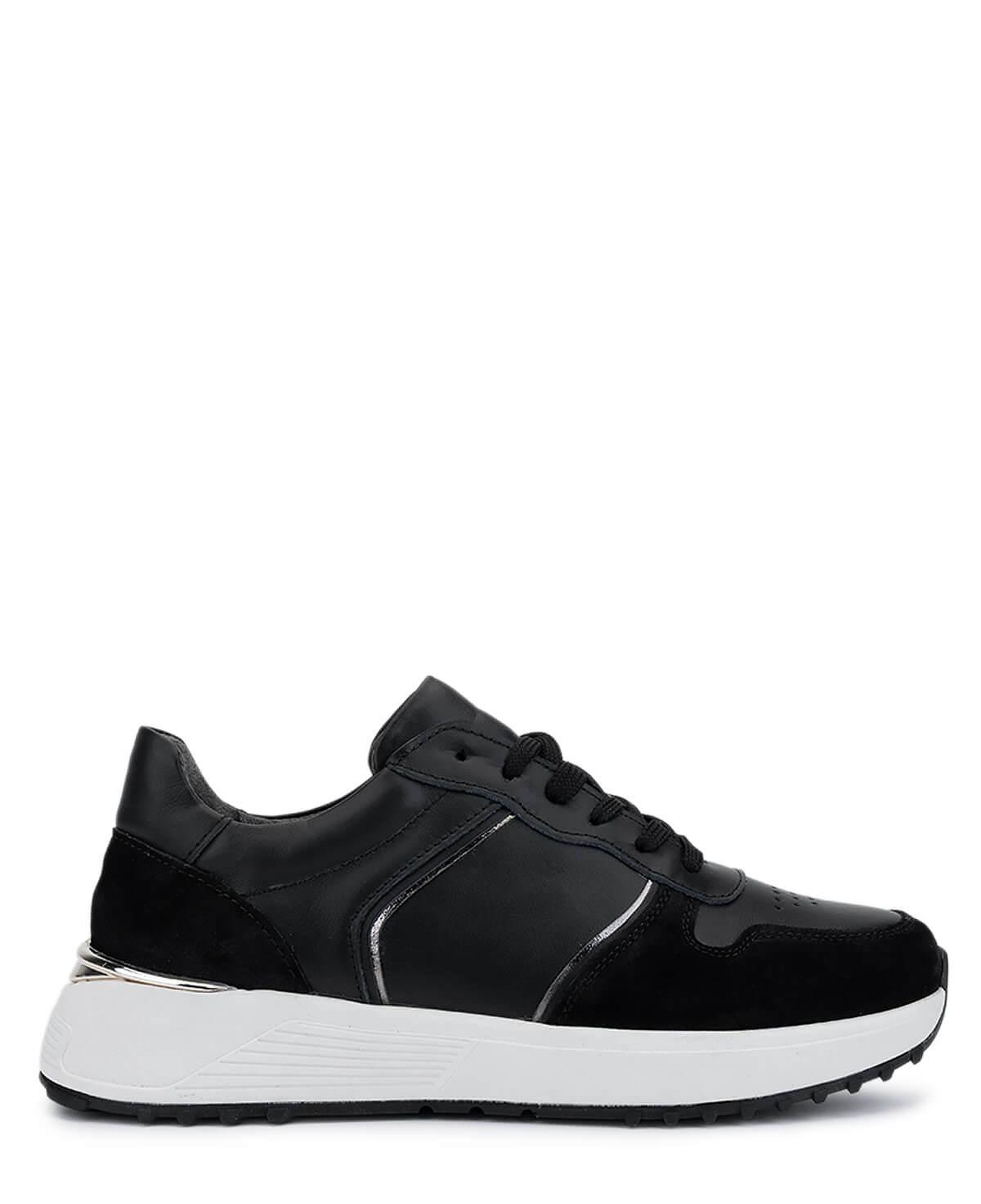 Tamer Tanca Kadın Hakiki Deri Siyah Süet Sneakers & Spor Ayakkabı
