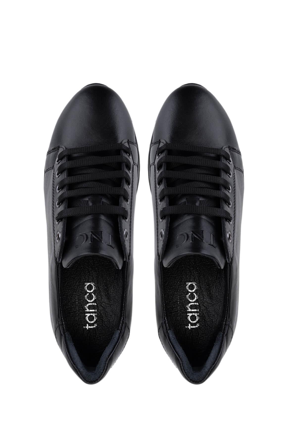 Tamer Tanca Kadın Siyah Hakiki Deri Sneakers & Spor Ayakkabı