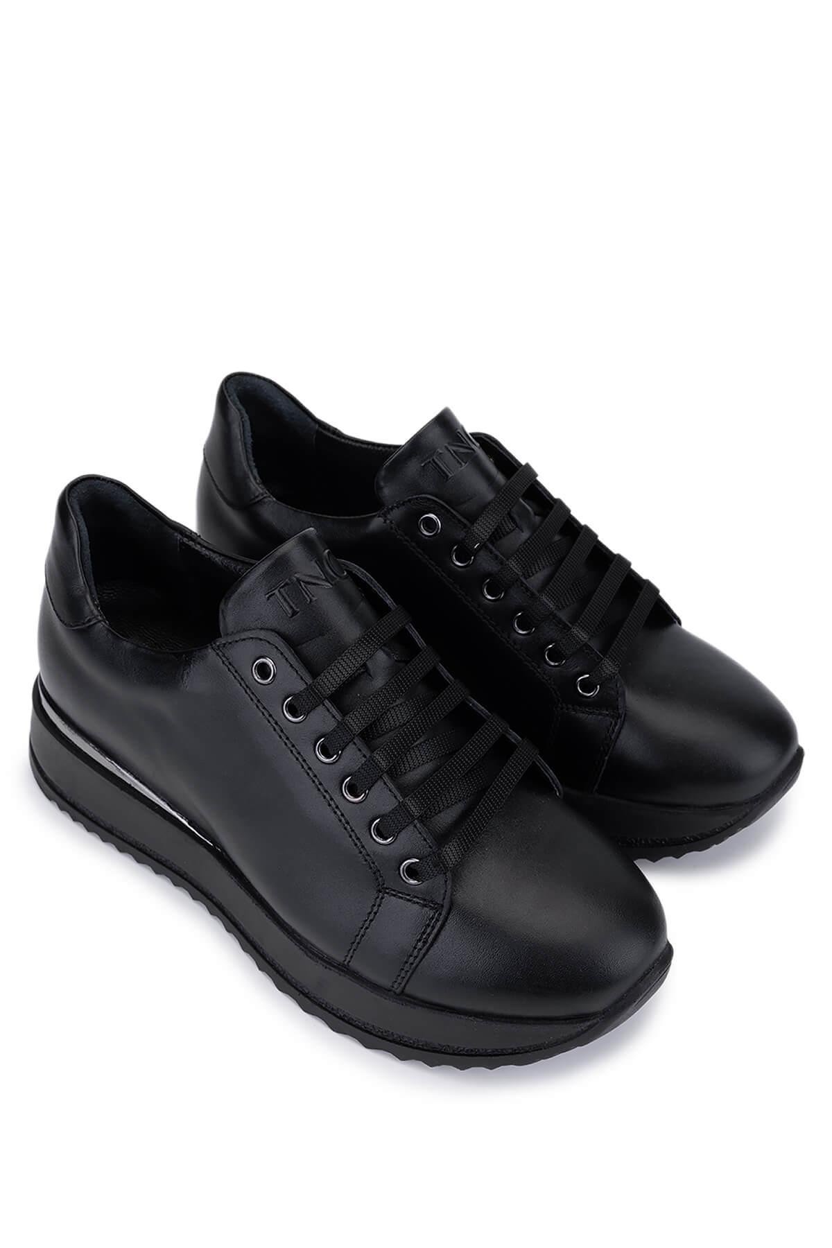 Tamer Tanca Kadın Siyah Hakiki Deri Sneakers & Spor Ayakkabı
